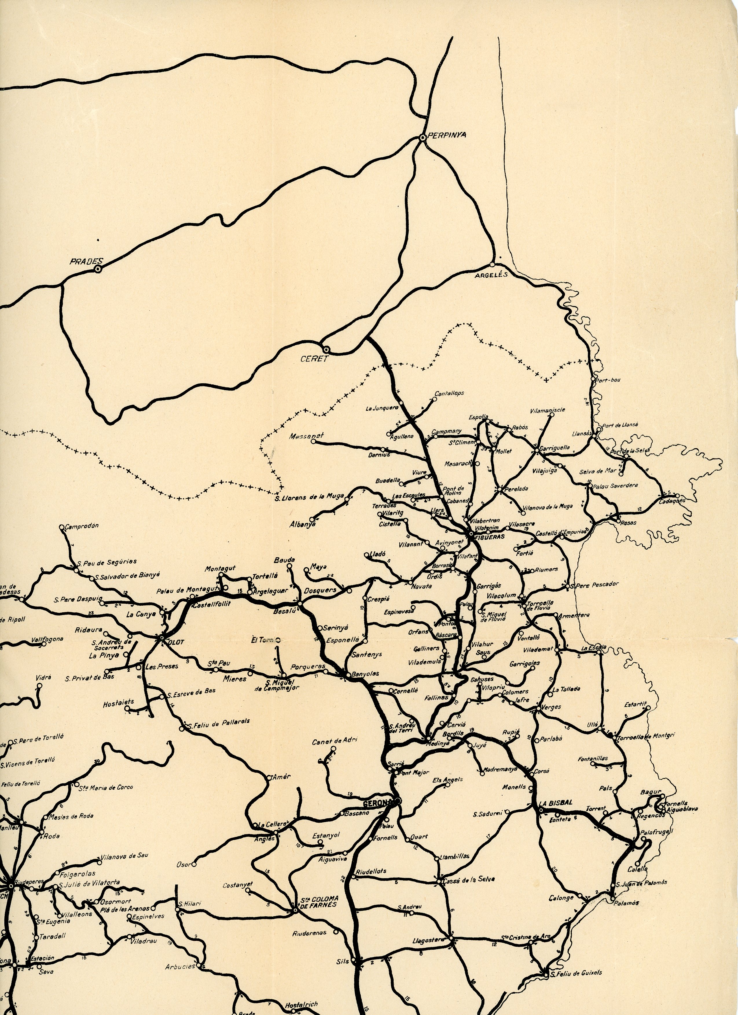 Ruta : Esquema de Carreteres de Catalunya : Itineraris - Municipis - Poblats amb carretera - Monuments Artístics - Miniatura 3