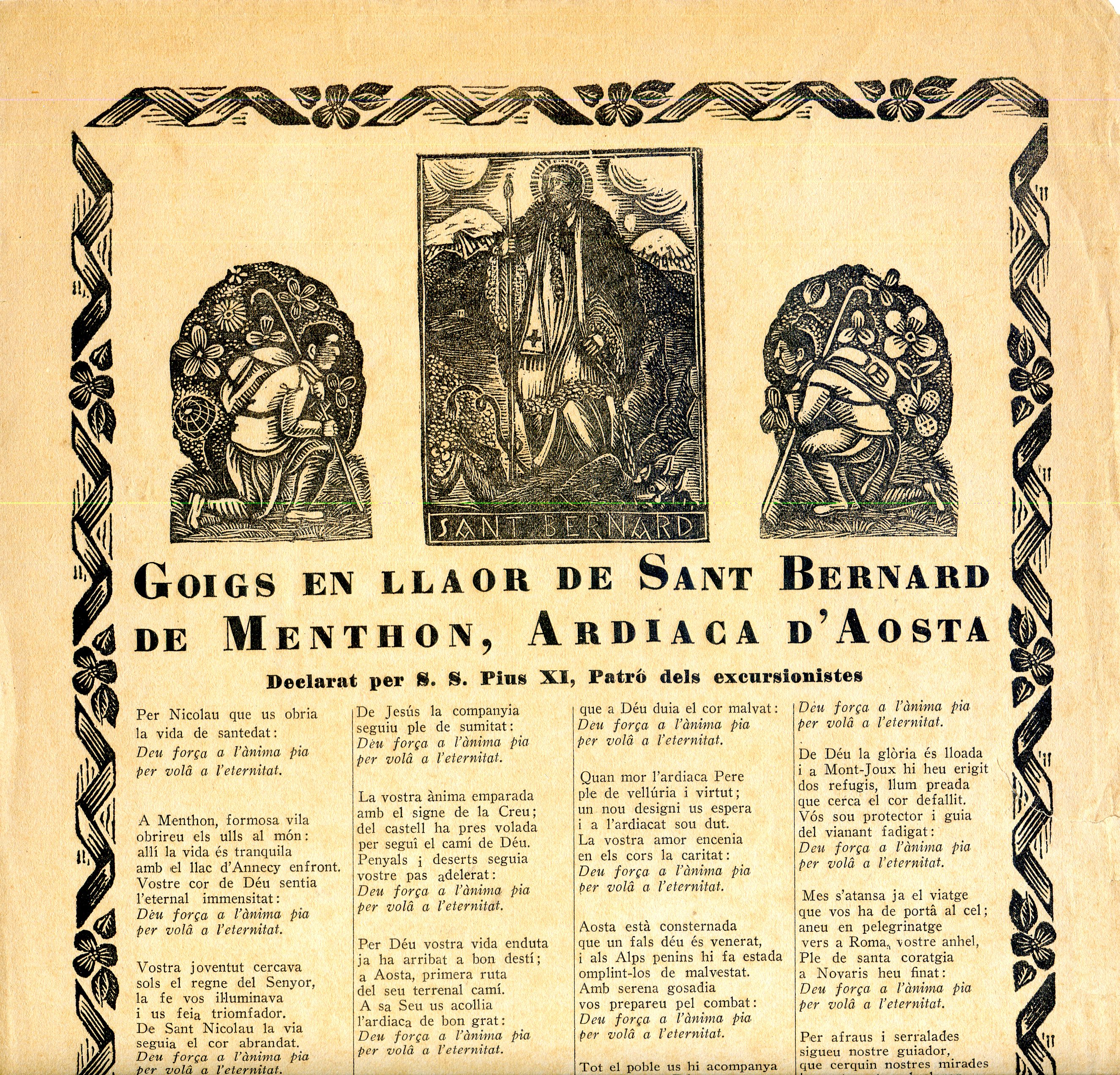 Goigs en llaor de Sant Bernard de Menthon, Ardiaca d'Aosta : Declarat per S. S. Pius XI, Patró dels excursionistes - Miniatura 2