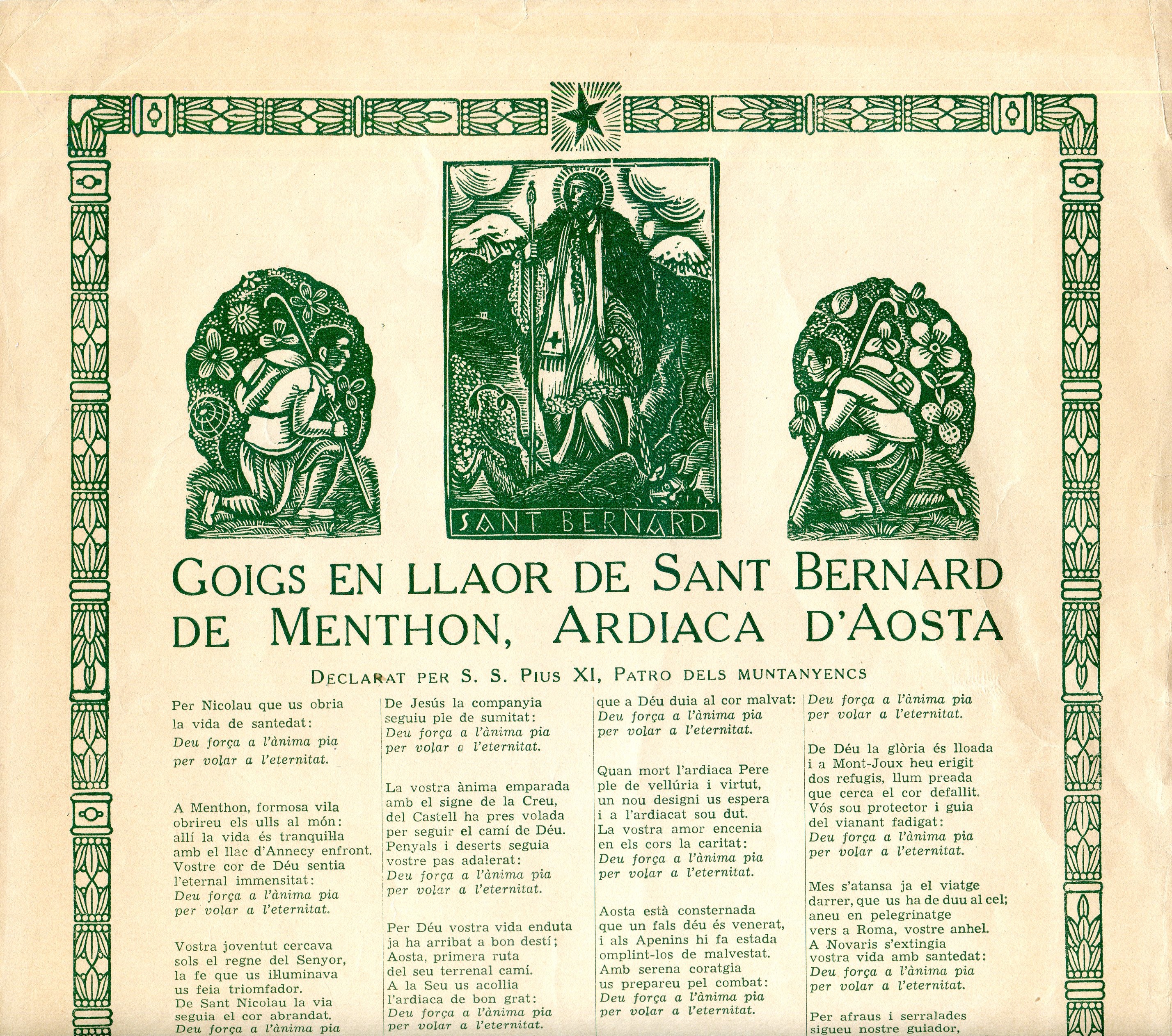 Goigs en llaor de Sant Bernard de Menthon, Ardiaca d'Aosta : Declarat per S. S. Pius XI, patró dels muntanyencs - Miniatura 2