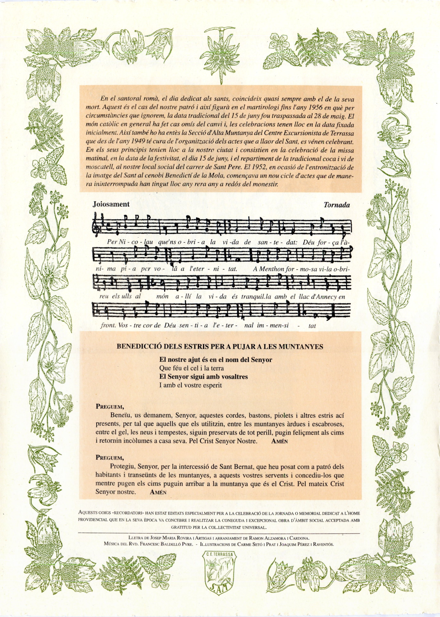 Goigs en honor i lloança de Sant Bernat de Menthon arxidiaca d'Aosta patró dels muntanyencs - Miniatura 3