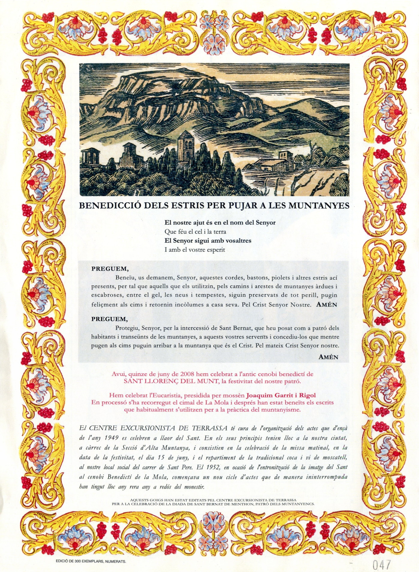 Goigs en honor i lloança a l'insigne arxidiaca d'aosta, el gloriós Sant Bernat de Menthon patró dels muntanyencs - Miniatura 4