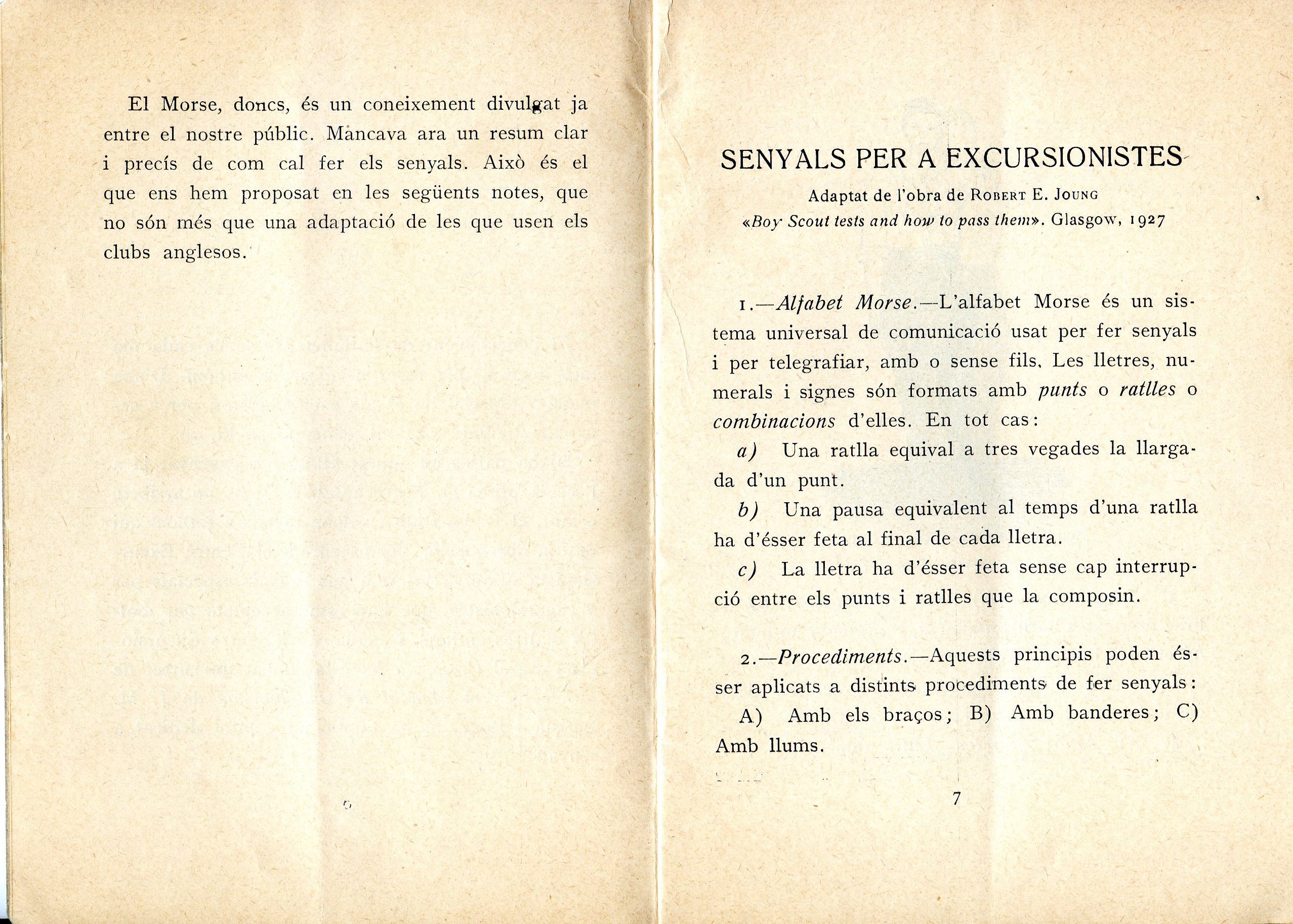 Senyals per a excursionistes : Adaptat de l'obra de Robert E. Joung "Boy Scout tests and how to pass them" Glasgow, 1927 - Miniatura 3