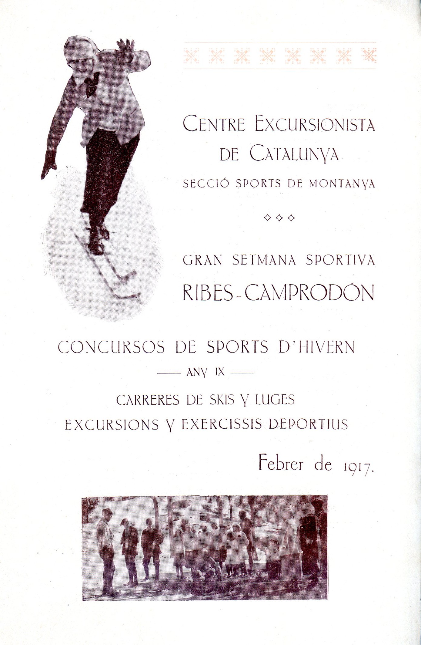 Gran Setmana Sportiva : Ribes-Camprodon : Concursos de Sports d'Hivern : Any IX : Carreres de skis y luges, excursions y exercissis deportius - Miniatura 2