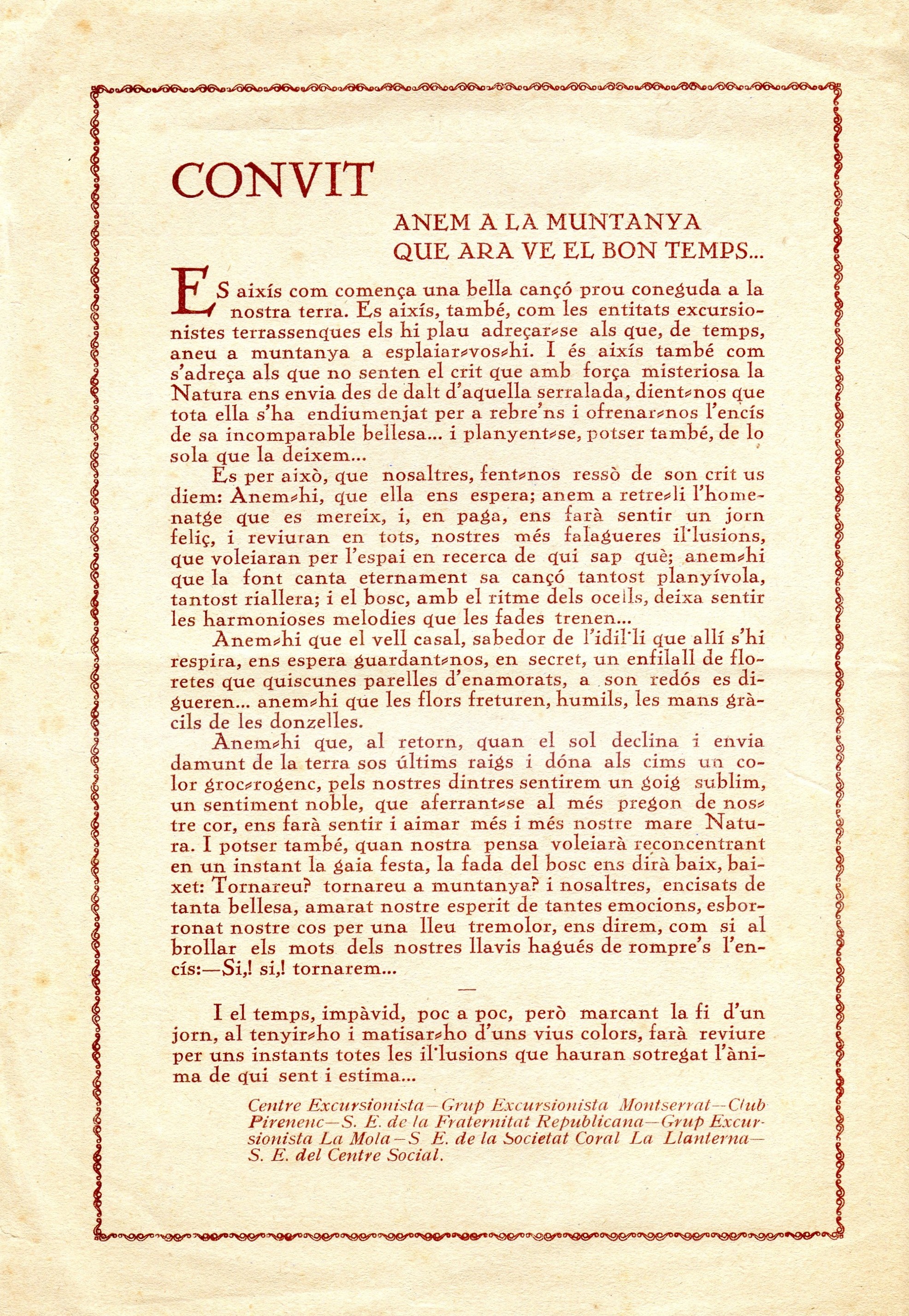 VI Diada de Germanor a l'Ubach : Organitzada per les entitats excursionistes terrassenques - Miniatura 3