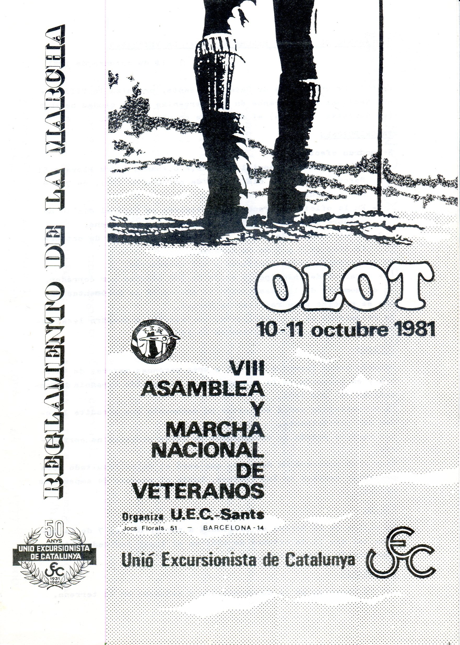 Reglamento de la Marcha : VIII Asamblea y Marcha Nacional de Veteranos : Olot 10-11 octubre 1981 - Portada