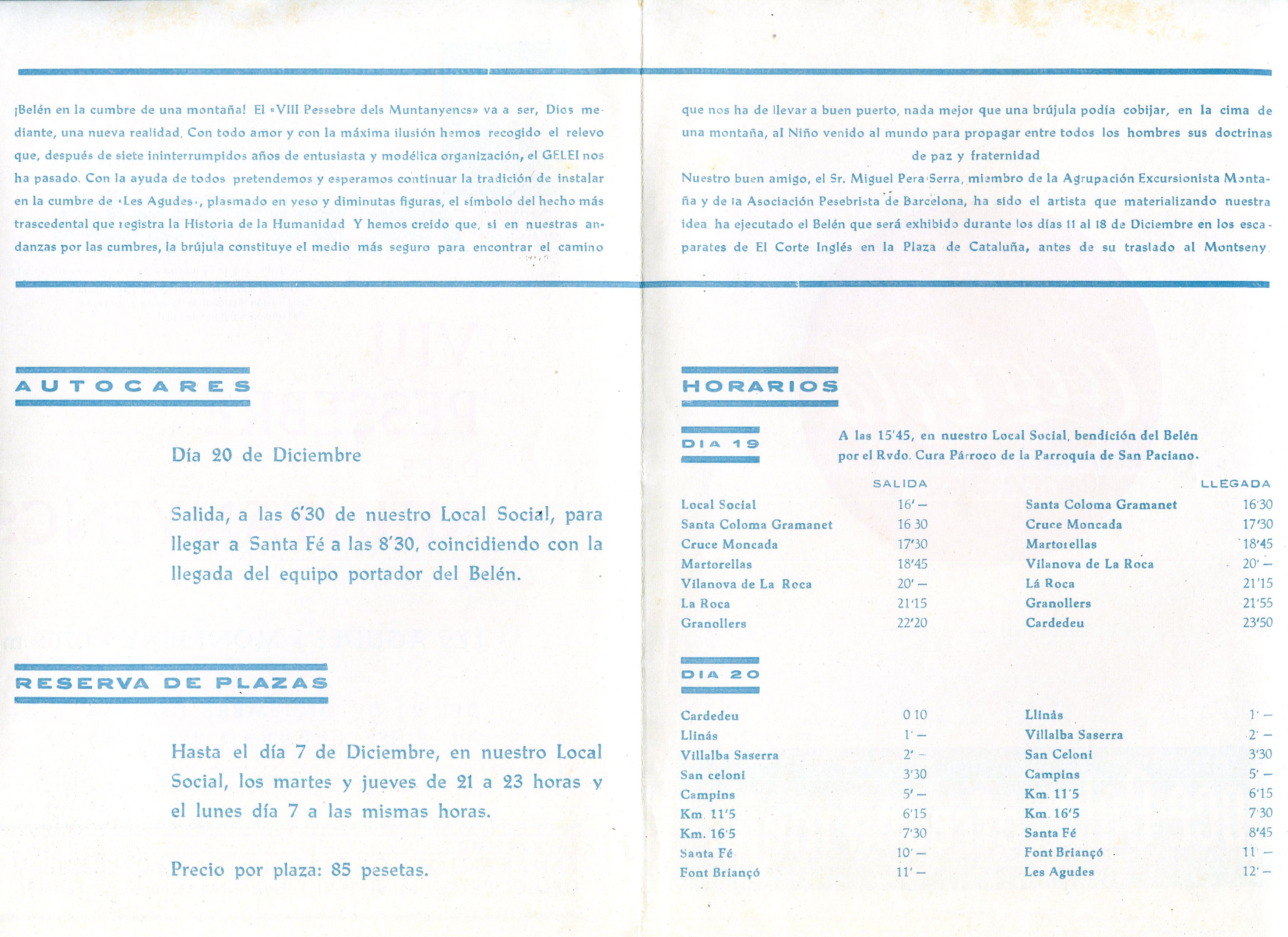 VIII Pessebre dels Muntanyencs : Les Agudes - Montseny - 1.706 m. : Del 20 de Diciembre de 1964 al 7 de Febrero de 1965 - Miniatura 2