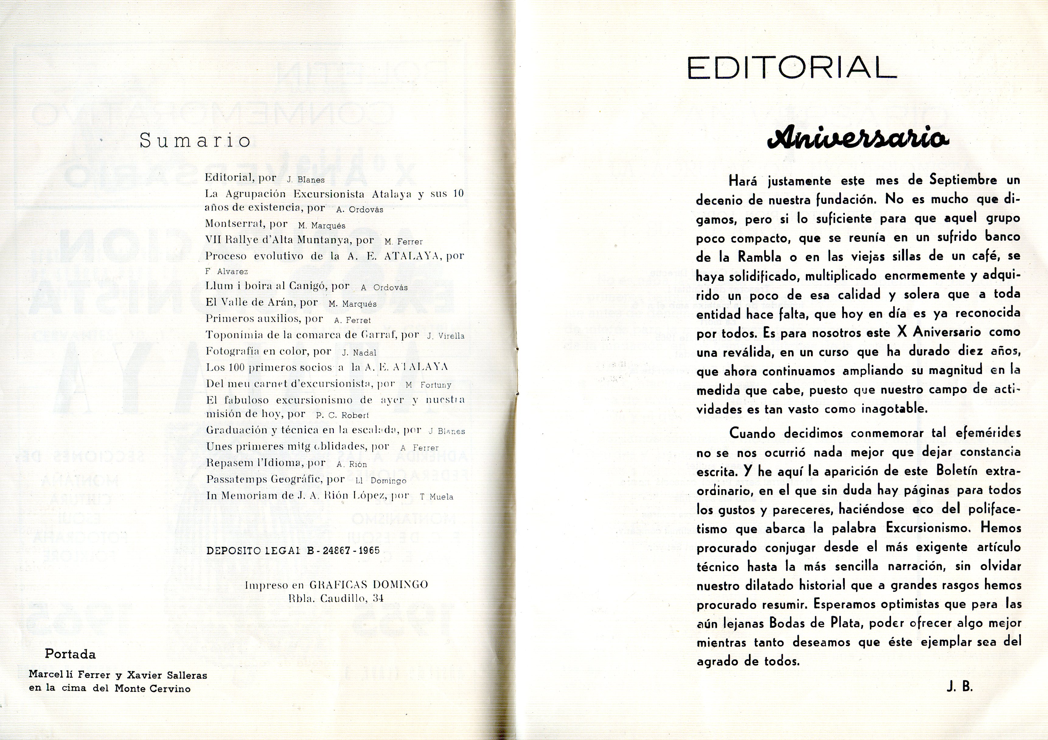X Aniversario : Agrupación Excursionista Talaya : Villanueva y Geltrú - Miniatura 2