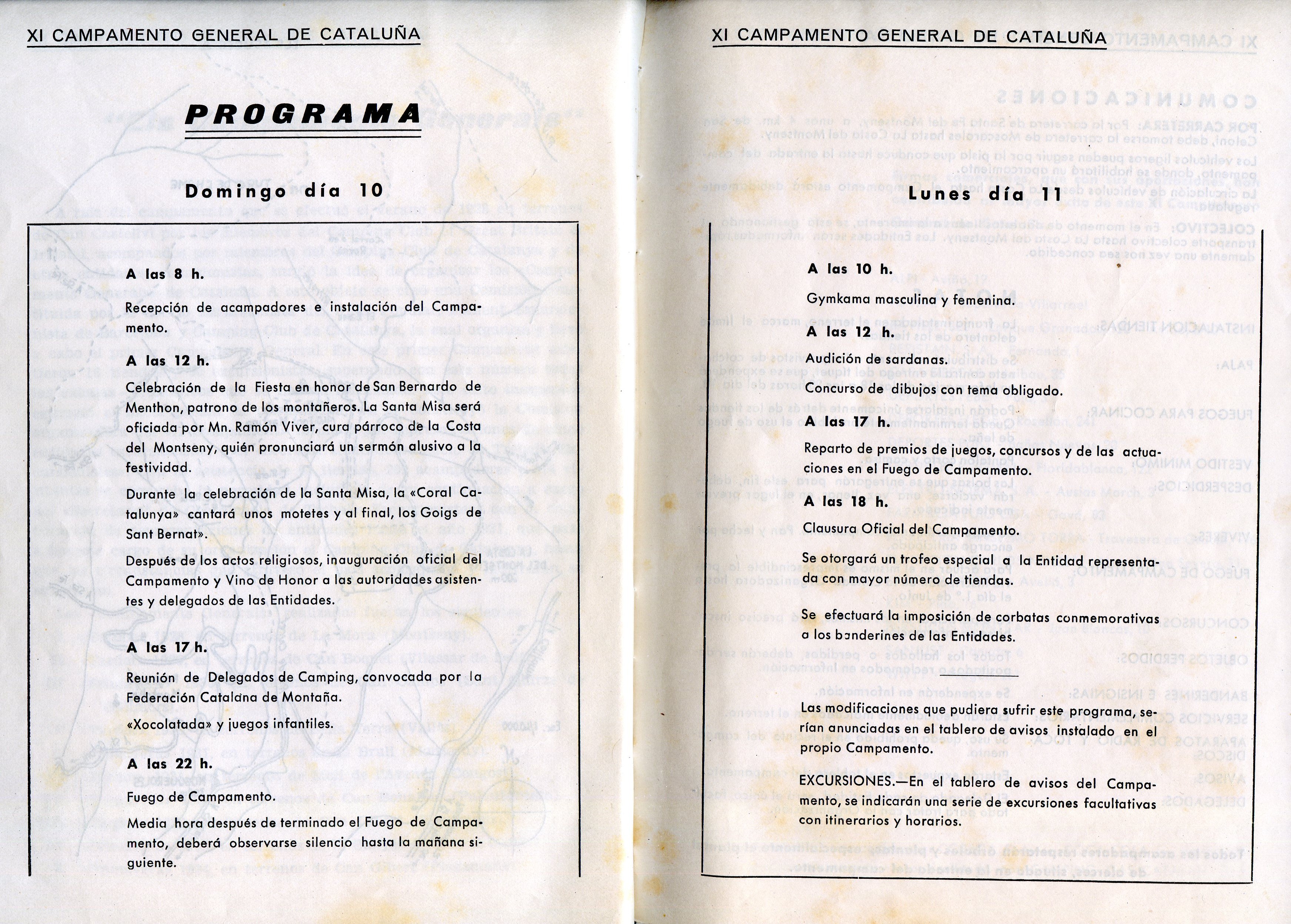 XI Campamento General de Cataluña : Fontmartina (Montseny) Alt. 1000 metros : 10 y 11 Junio 1962 - Miniatura 3
