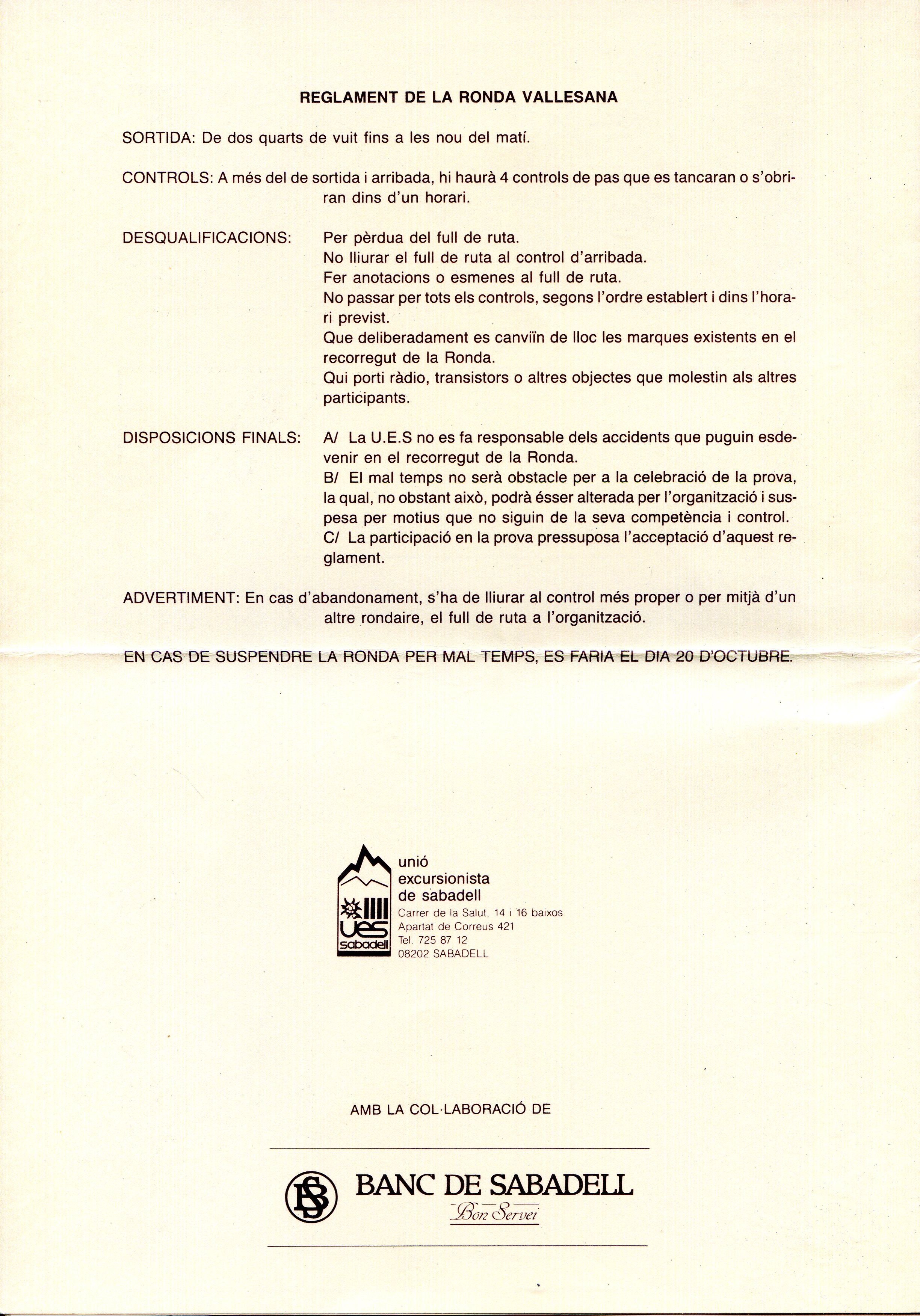 XII Ronda Vallesana : Sant Cugat del Vallès : 6 d'octubre de 1991 - Miniatura 4