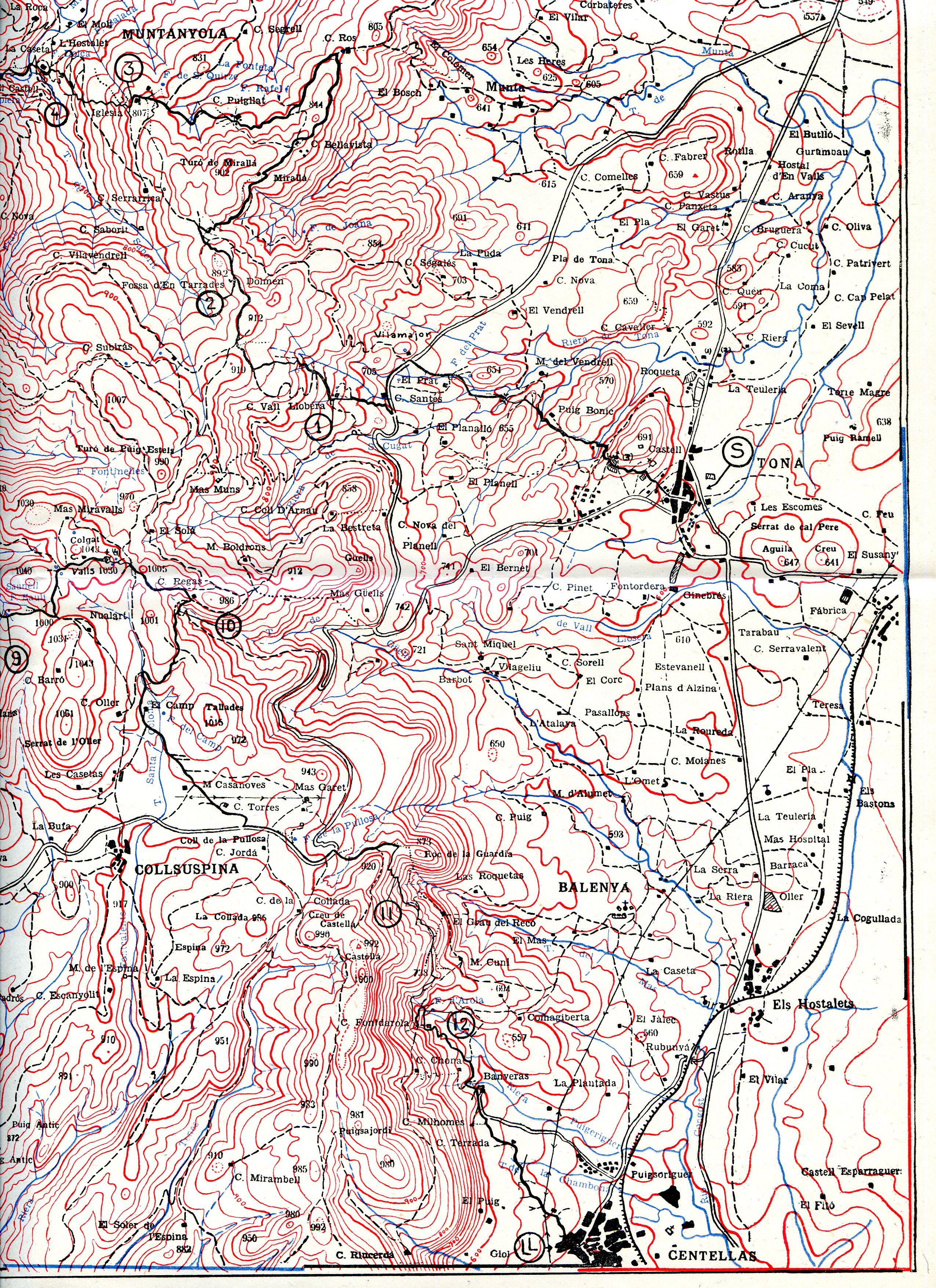 XIV Marcha excursionista de regularidad de Cataluña : VIII competición oficial regional por montaña, 14 de mayo de 1950 : Tona, Muntañola, Centellas - Miniatura 3