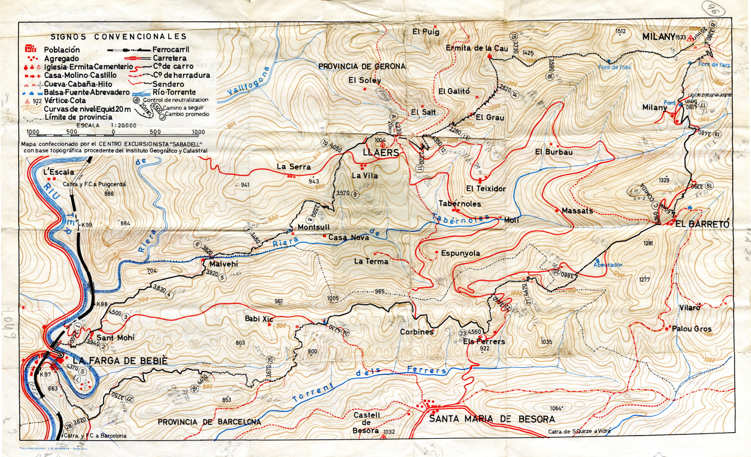 XXIII Marcha Excursionista de Regularidad de Cataluña : 24 Mayo 1959 : XVII Prueba Oficial por Montaña - Miniatura 2