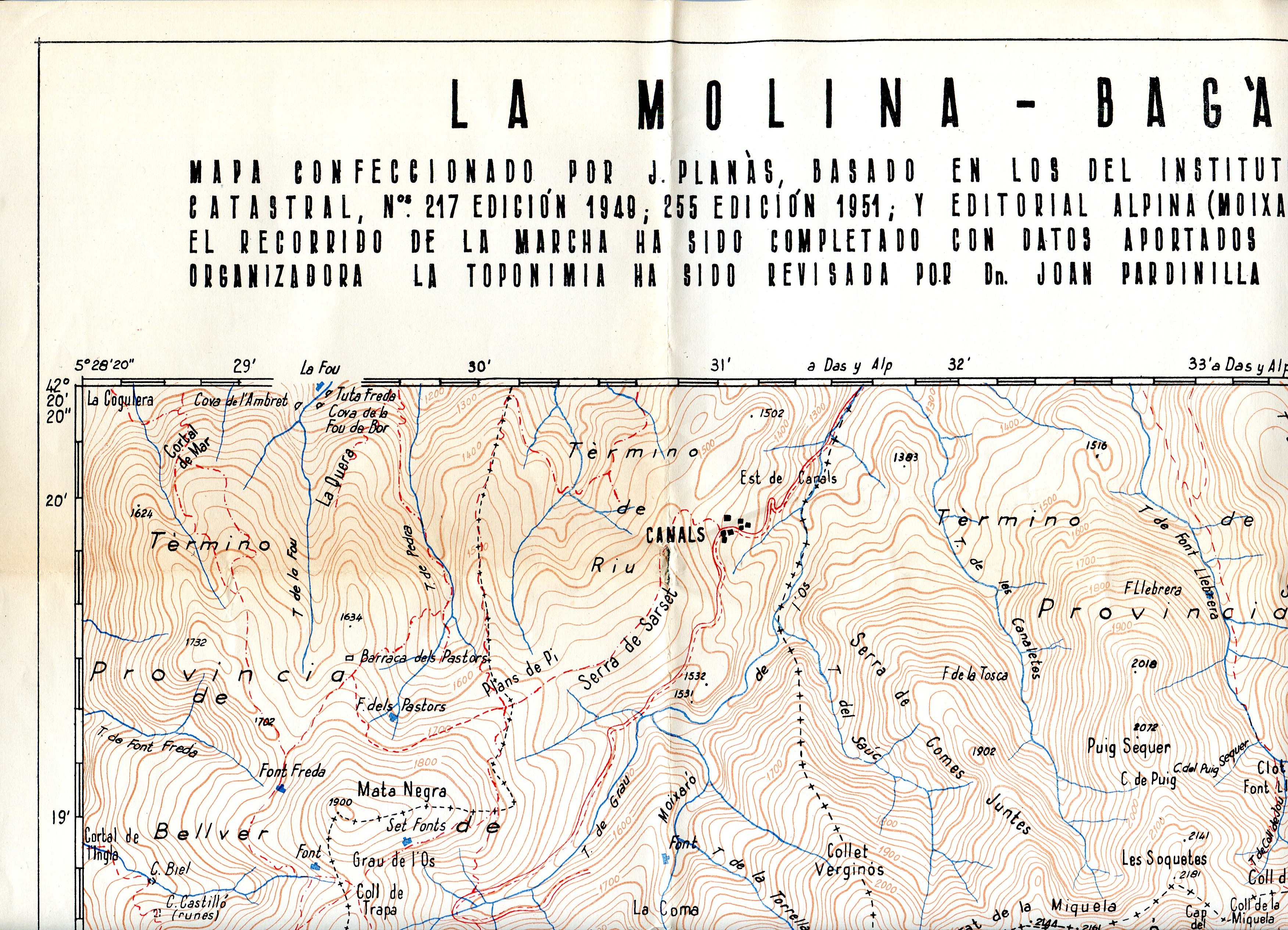 Mapa de la XXIV Marcha excursionista de regularidad de Cataluña : XVIII Prueba oficial por montaña - Miniatura 2