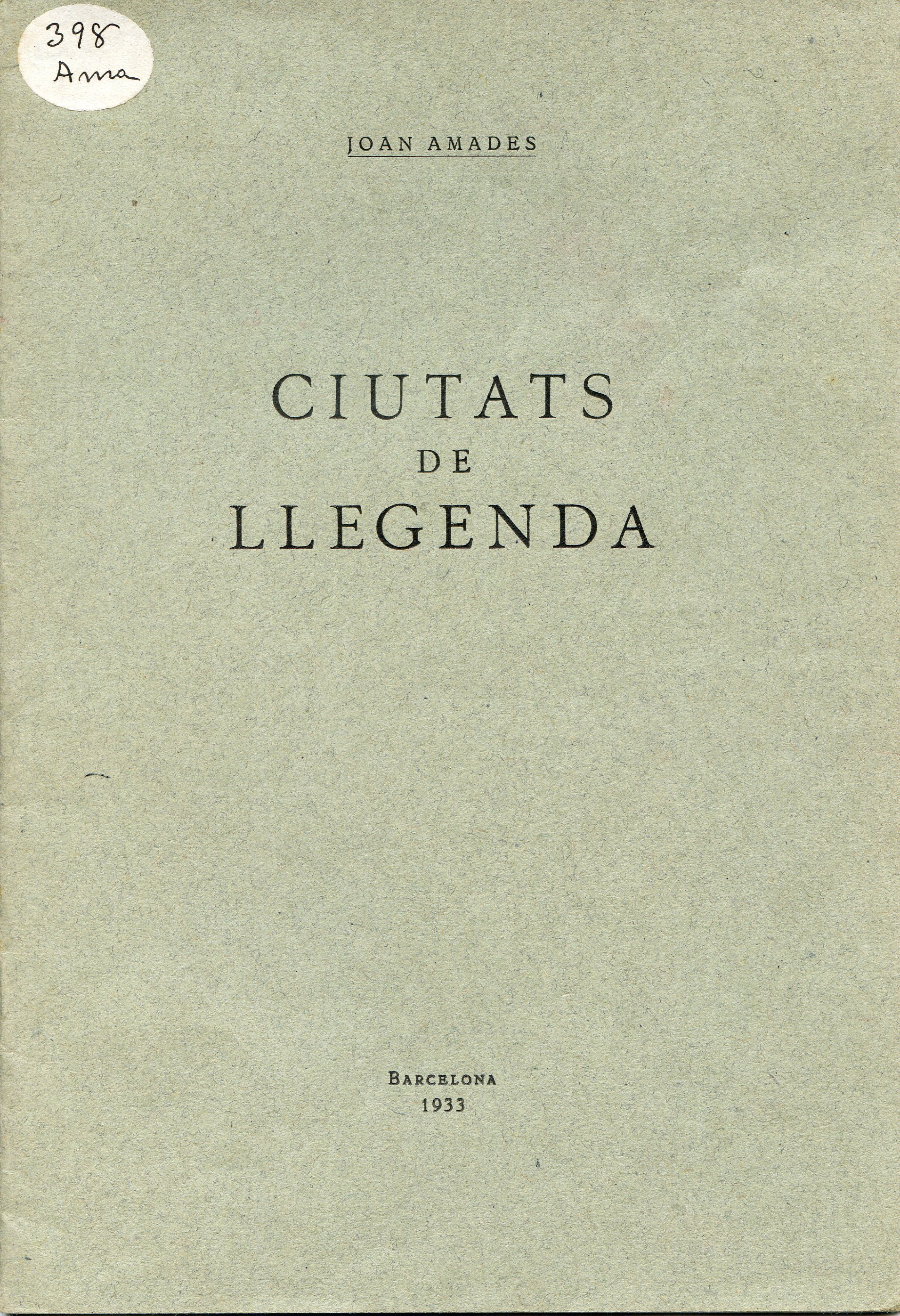 Ciutats de llegenda - Portada