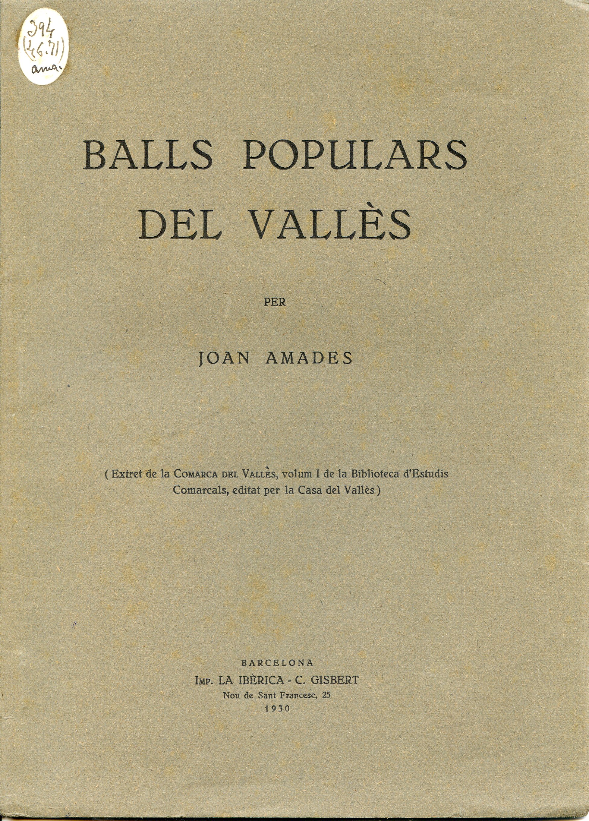 Balls populars del Vallès - Portada