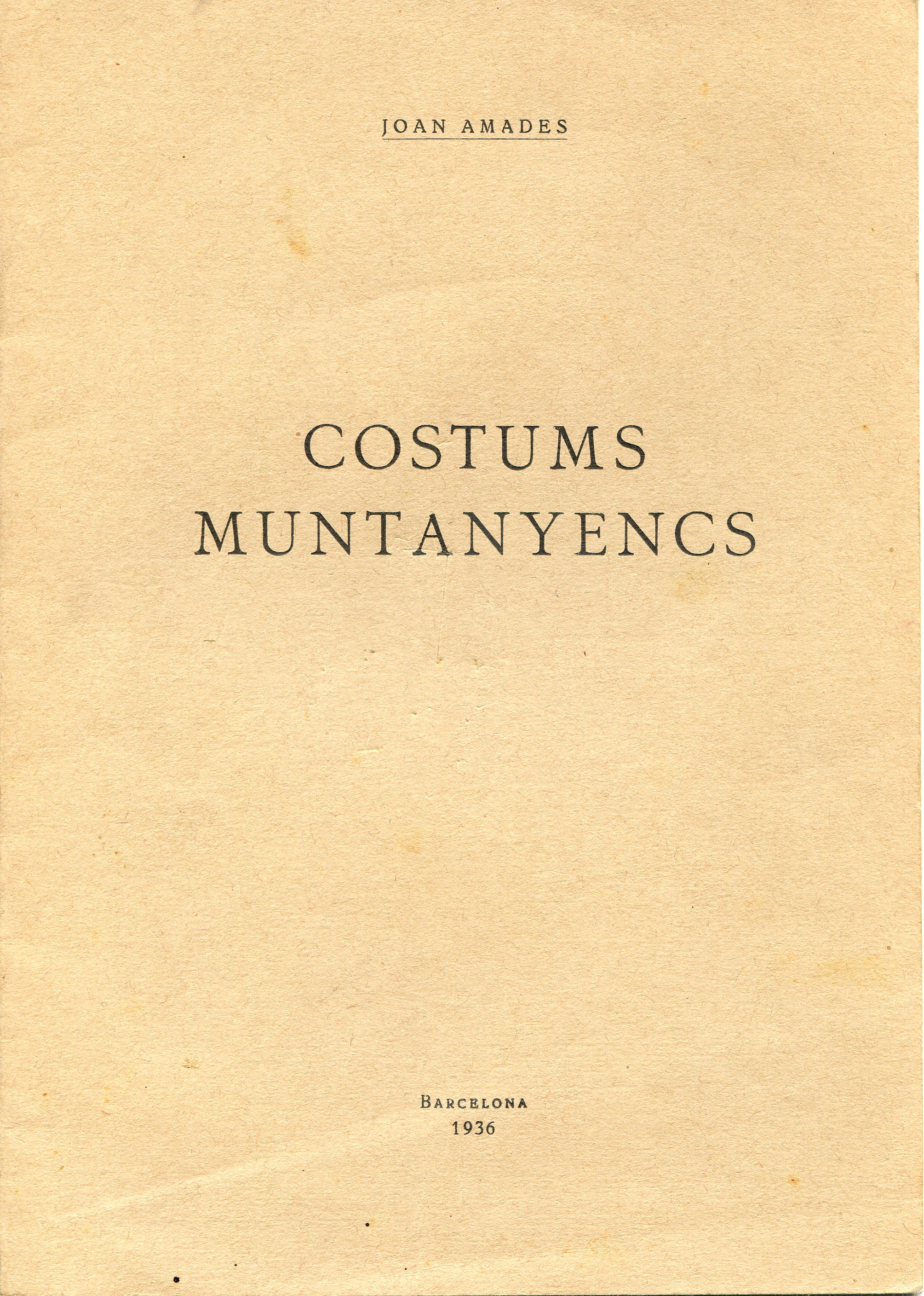 Costums muntanyencs - Portada