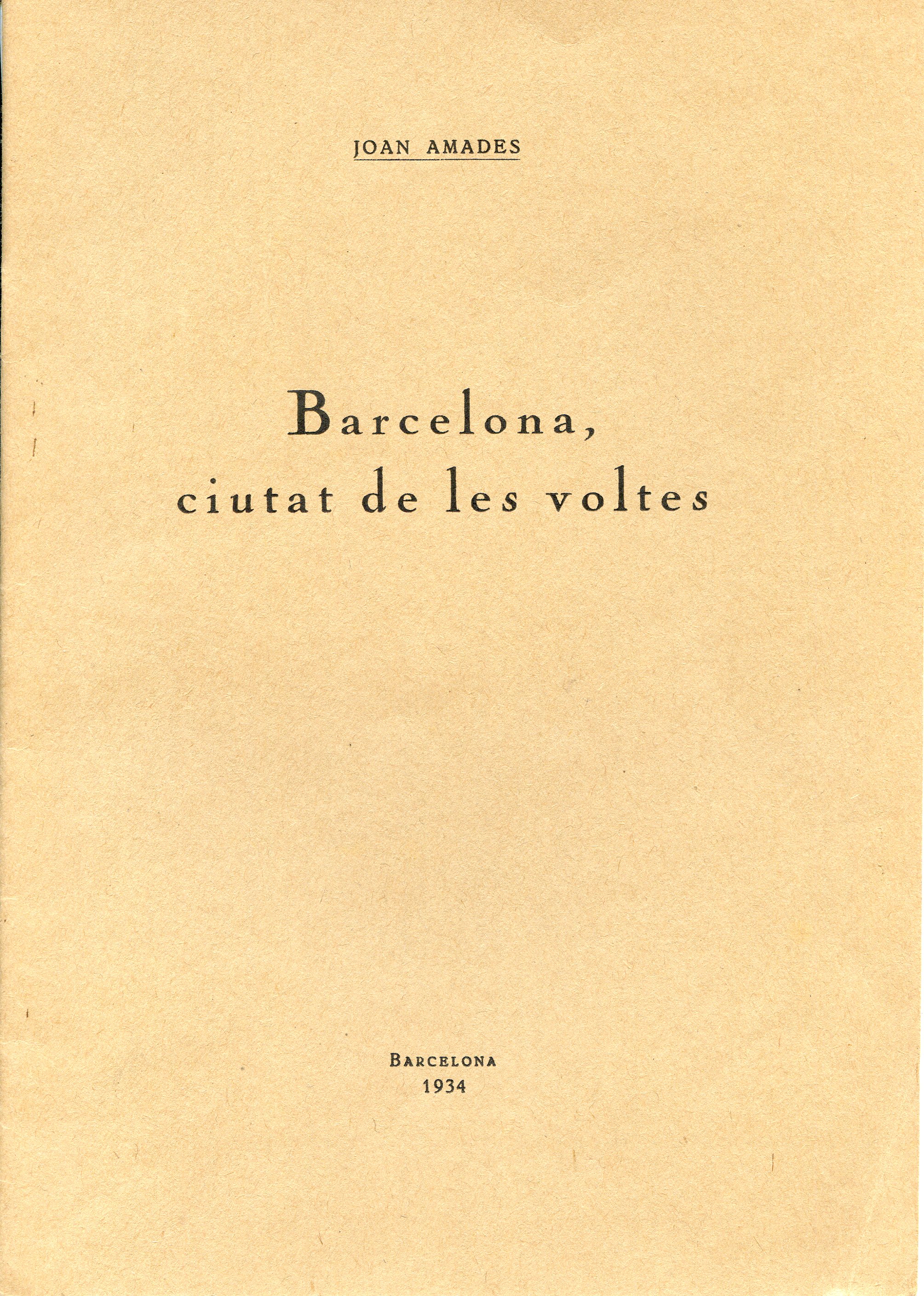 Barcelona ciutat de les voltes - Portada