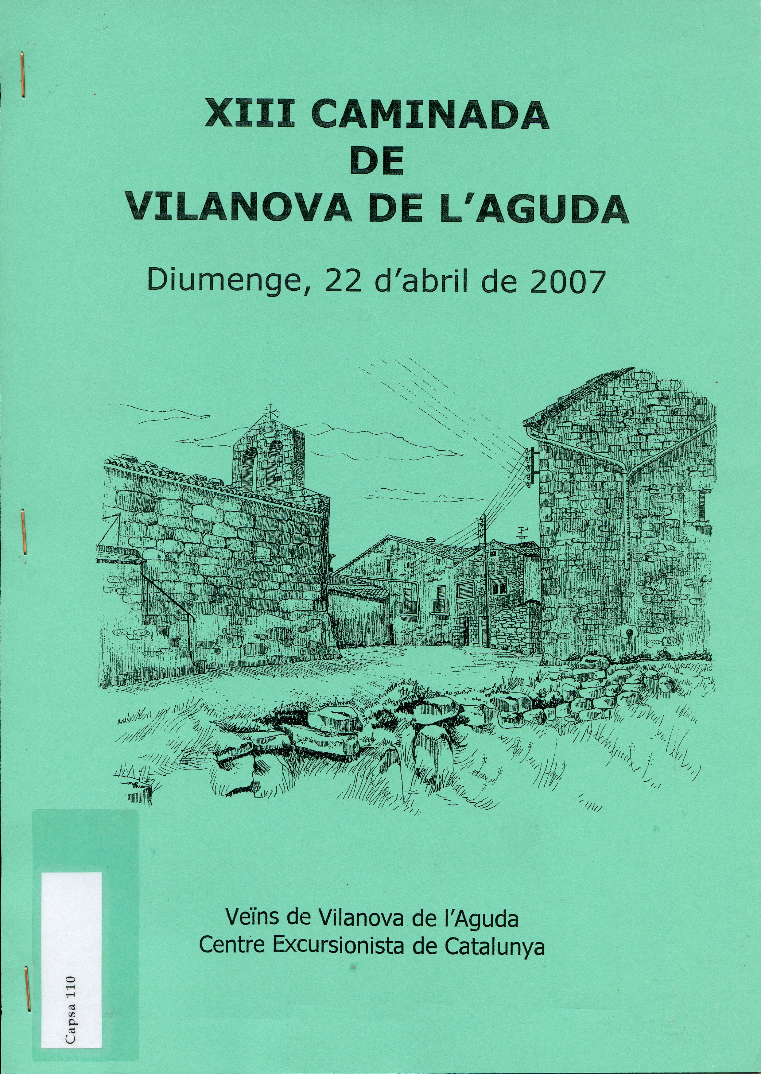XIII Caminada de Vilanova de l'Aguda : diumenge, 22 d'abril de 2007 - Portada