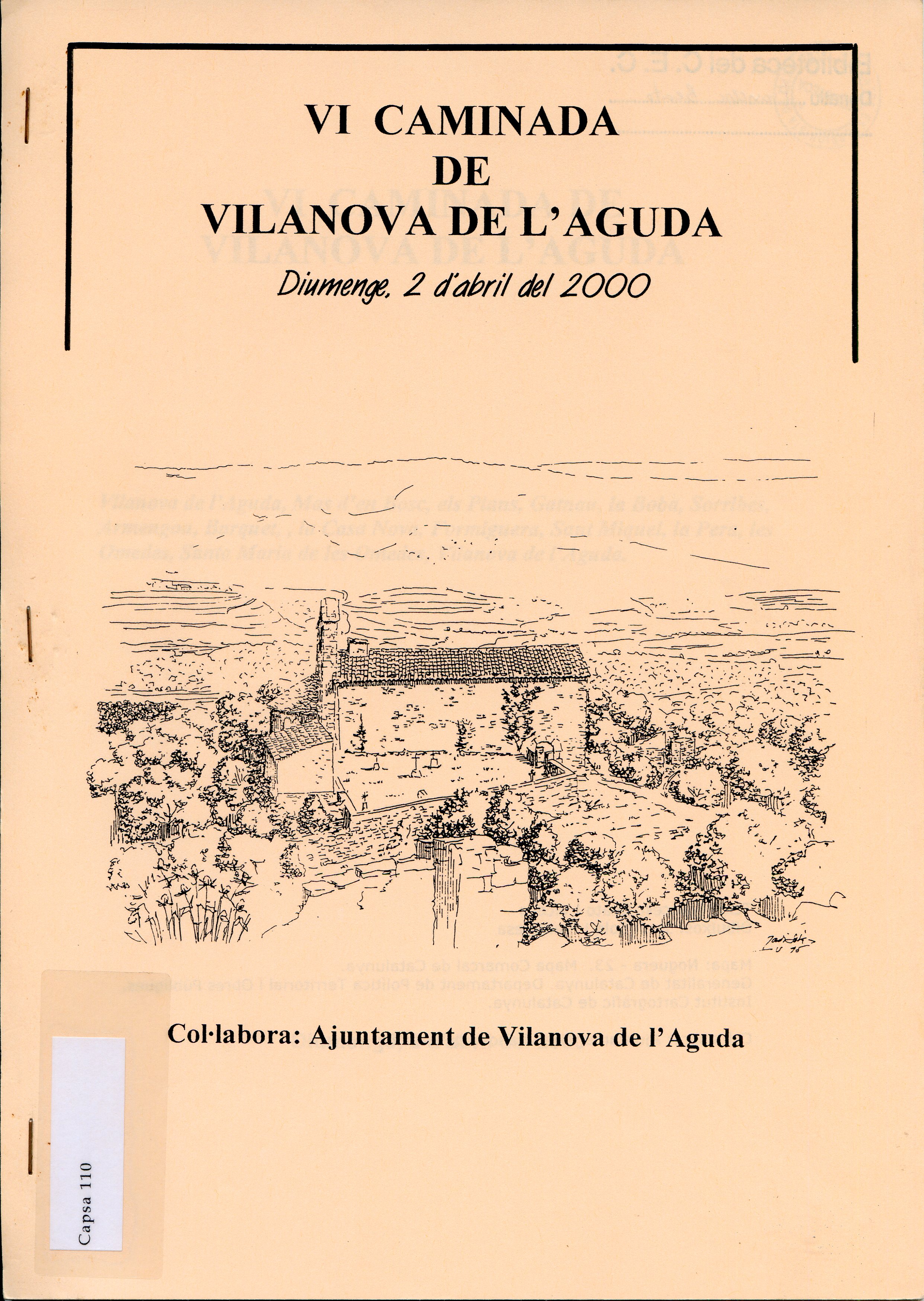 VI Caminada de Vilanova de l'Aguda : diumenge, 2 d'abril del 2000 - Portada