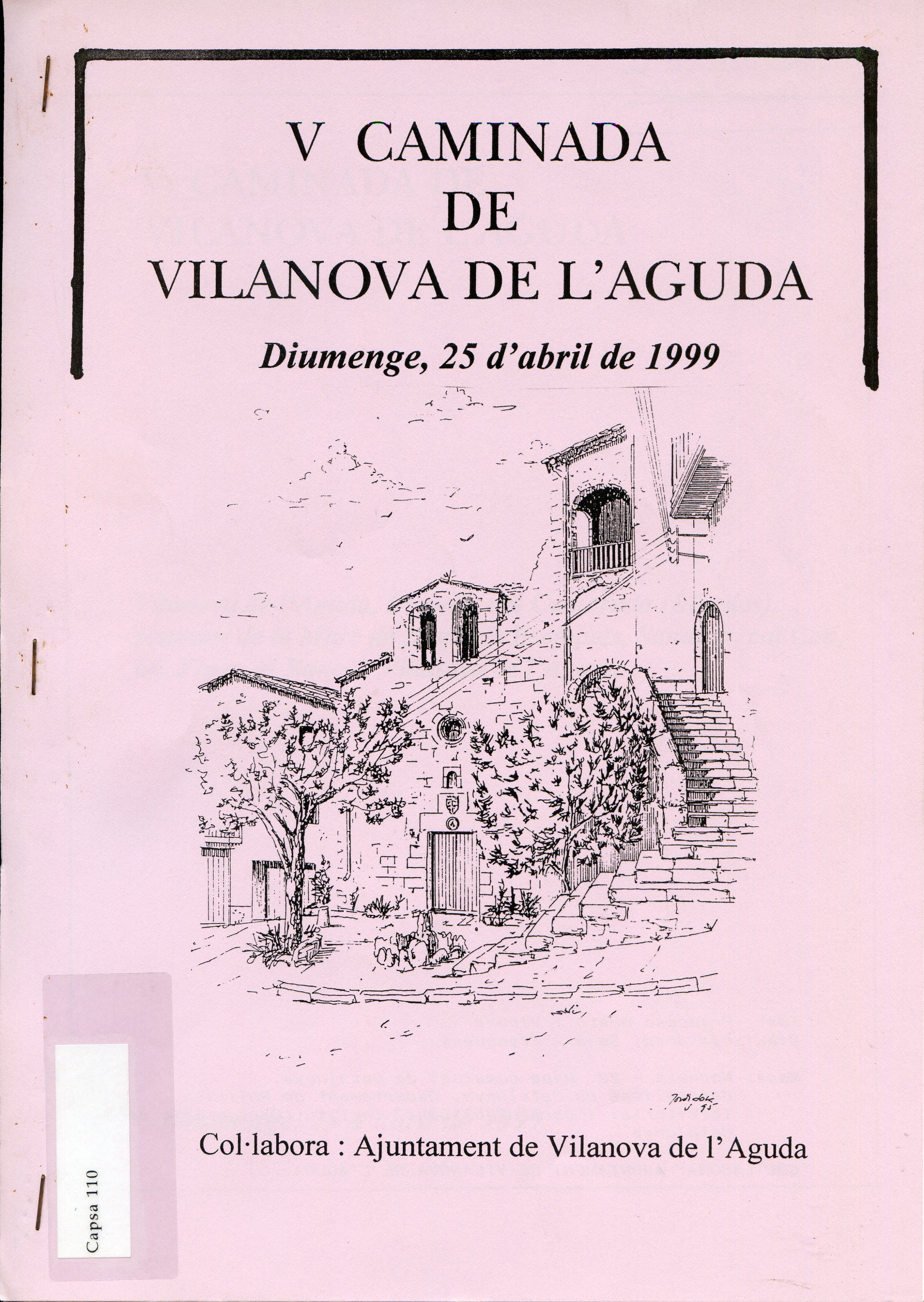 V Caminada de Vilanova de l'Aguda : diumenge, 25 d'abril de 1999 - Portada