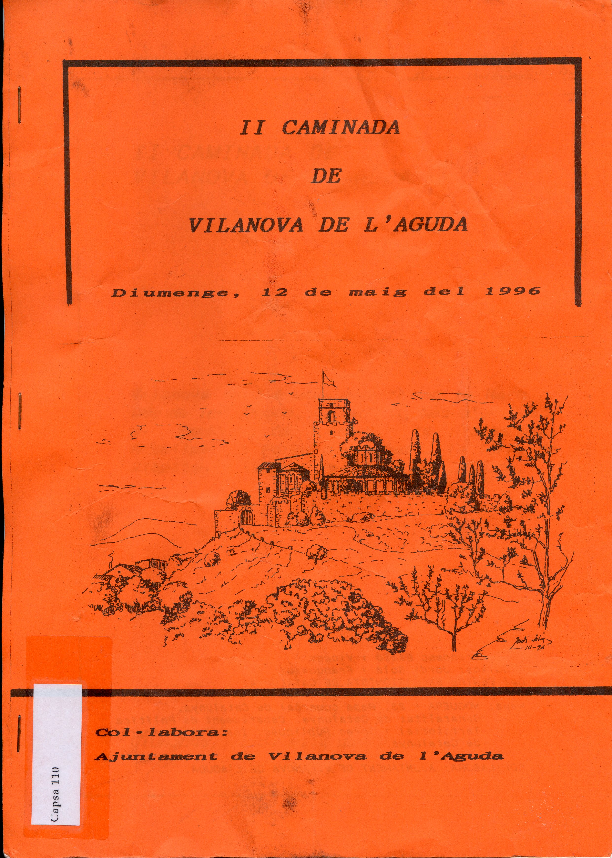 II Caminada de Vilanova de l'Aguda : Diumenge, 12 de maig de 1996 - Portada