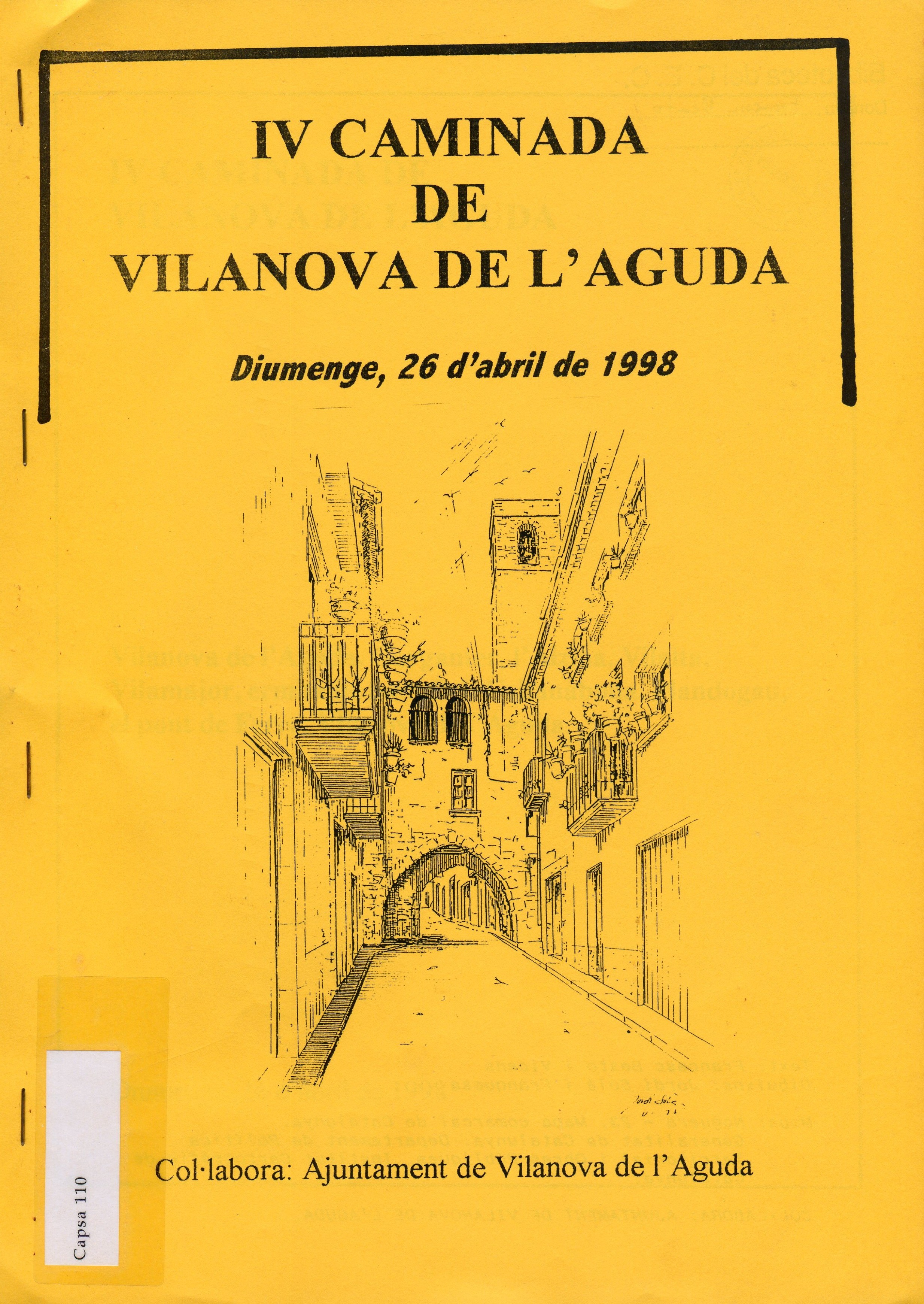 IV Caminada de Vilanova de l'Aguda : Diumenge, 26 d'abril de 1998 - Portada