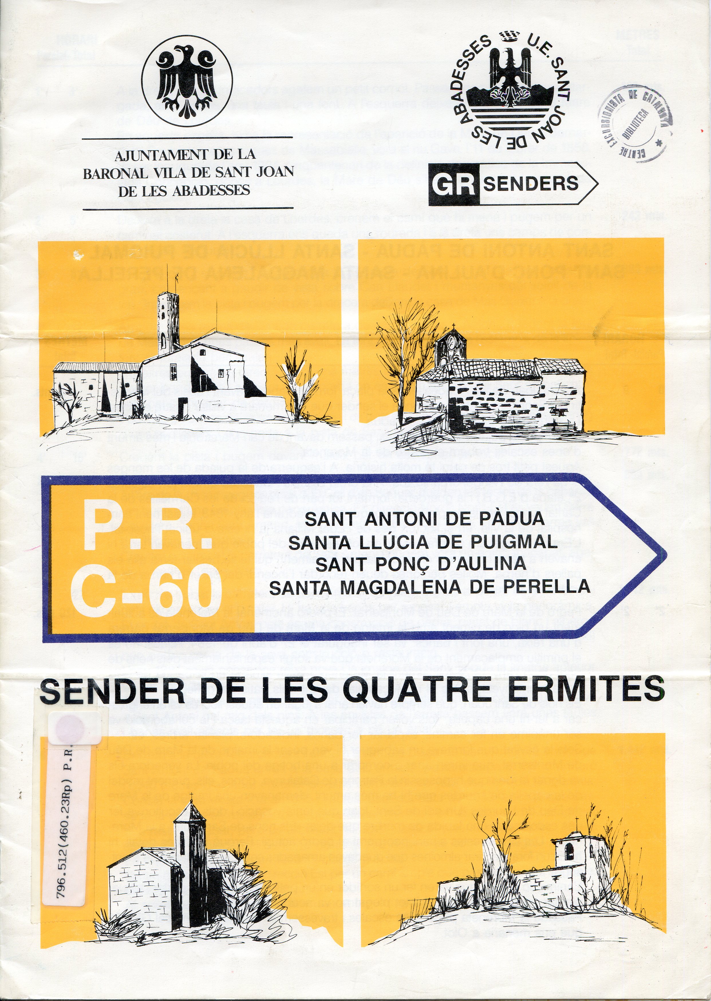 P.R. C-60 Sender de les quatre ermites : Sant Antoni de Pàdua, Santa Llúcia de Puigmal, Sant Ponç d'Aulina, Santa Magdalena de Perella - Portada