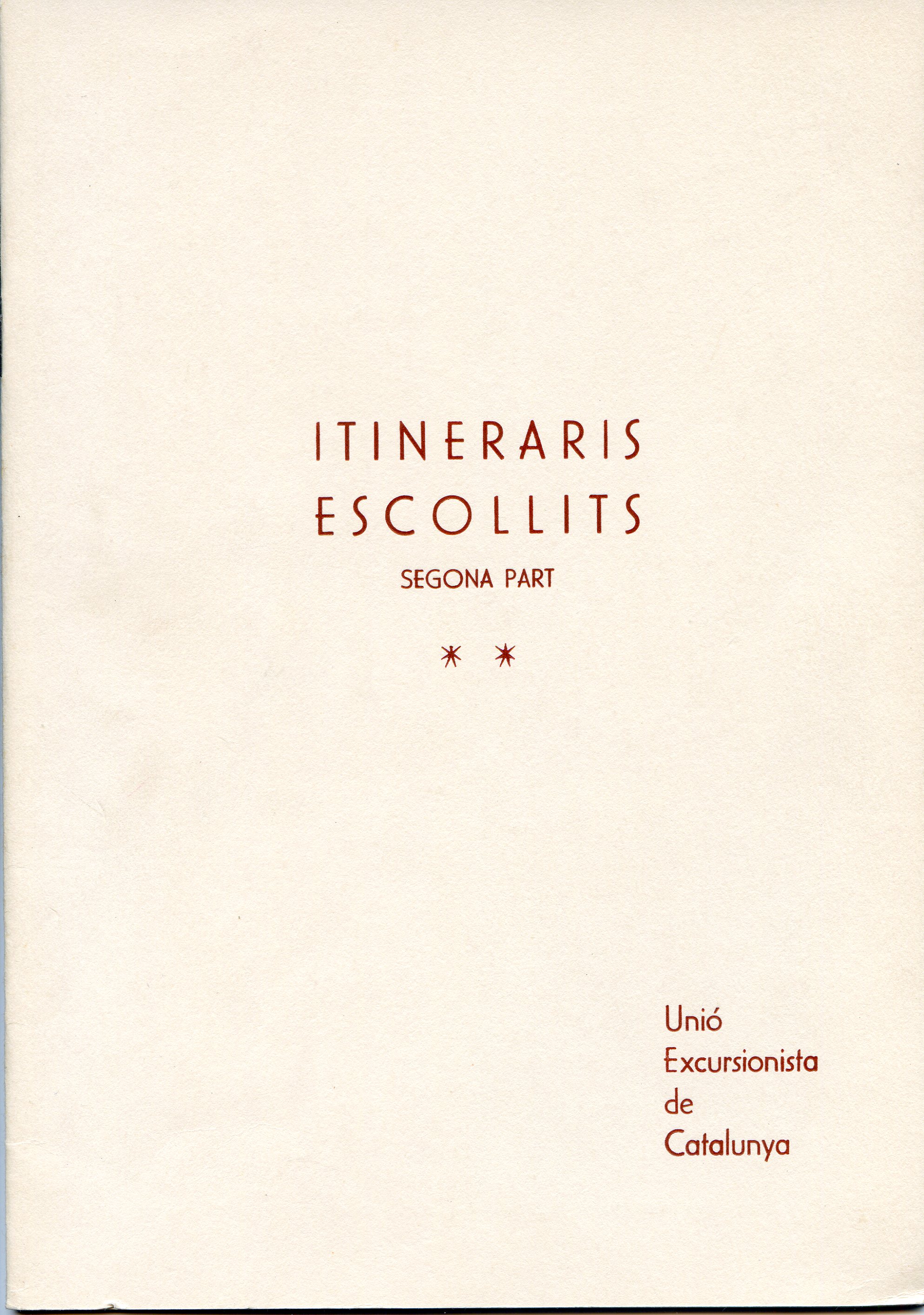 Itineraris escollits II - Portada