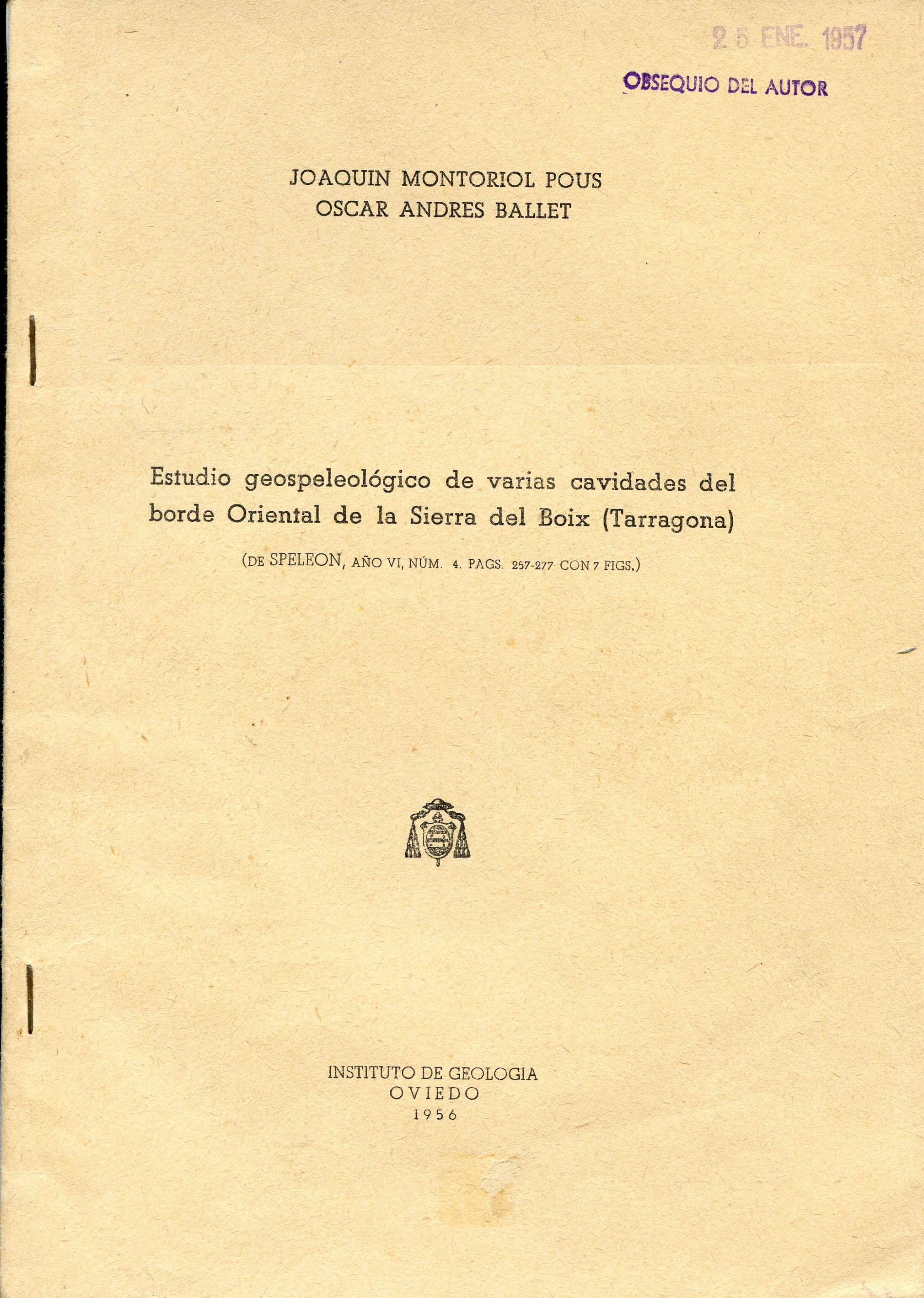 Agrupación Excursionista "Cataluña" : San José de 1944 - Portada
