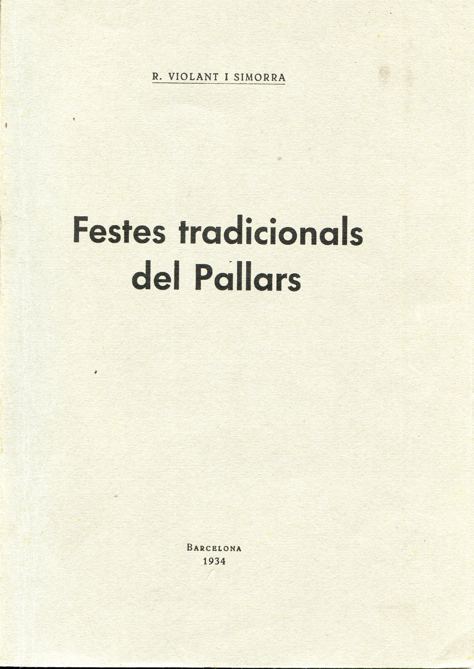 Festes tradicionals del Pallars - Portada
