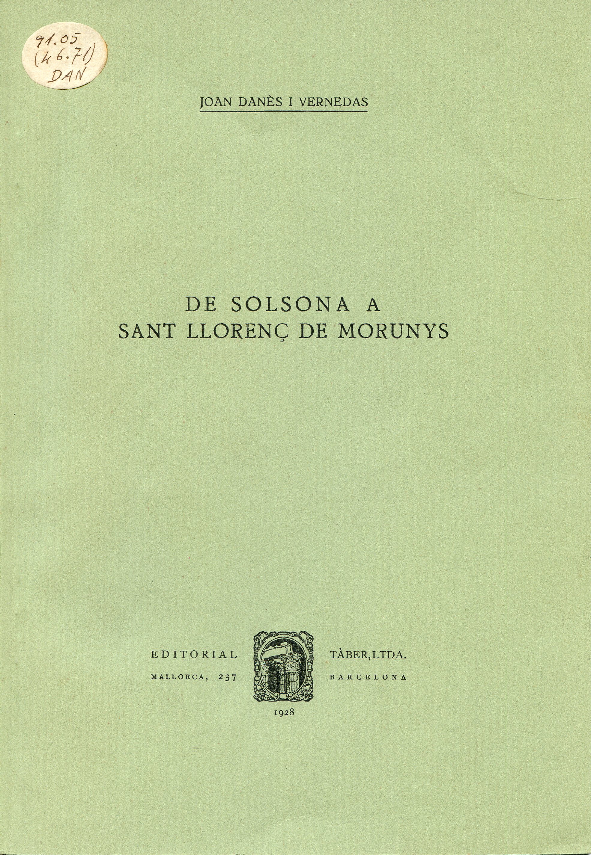 De Solsona a Sant Llorenç de Morunys - Portada