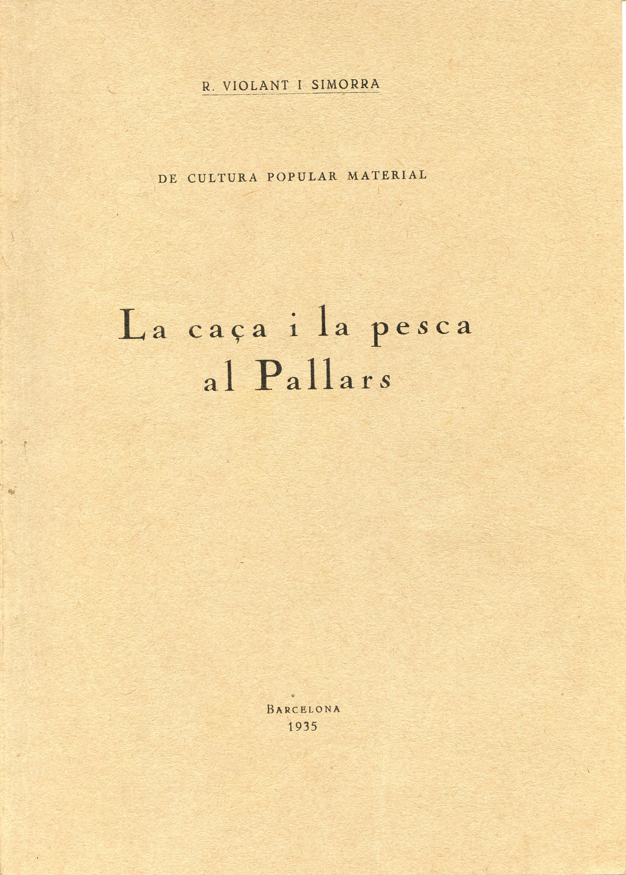 caça i la pesca al Pallars, La - Portada