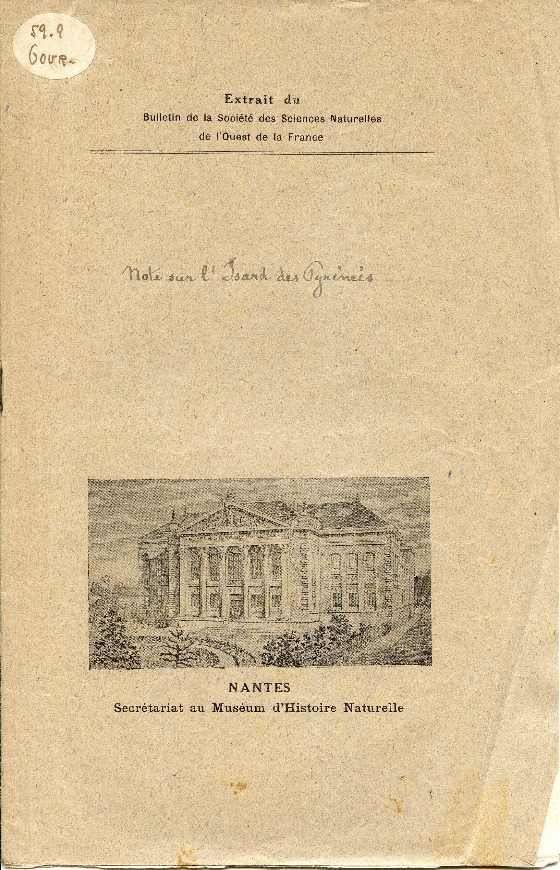 Note sur l'isard des Pyrénées - Portada