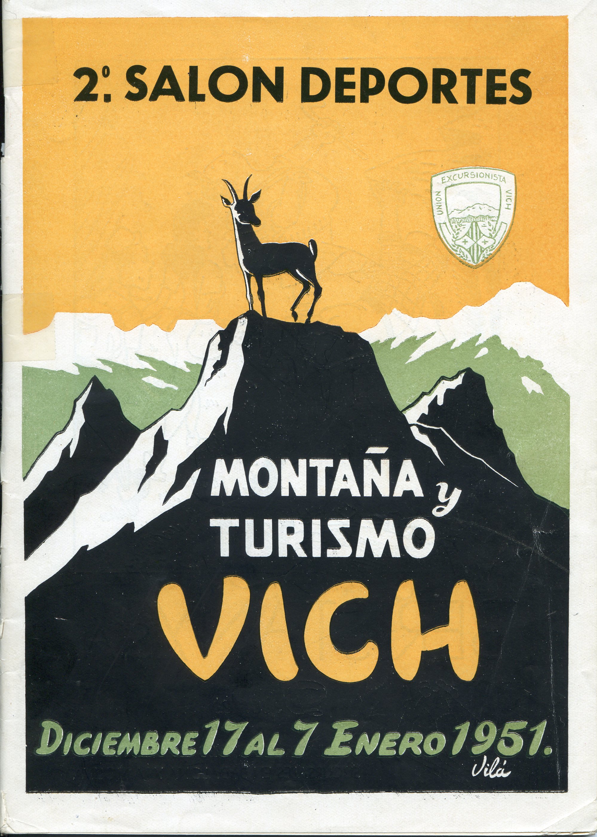 2º. Salón deportes : Montañismo y turismo Vich : Diciembre 17 al 7 Enero 1951. - Portada