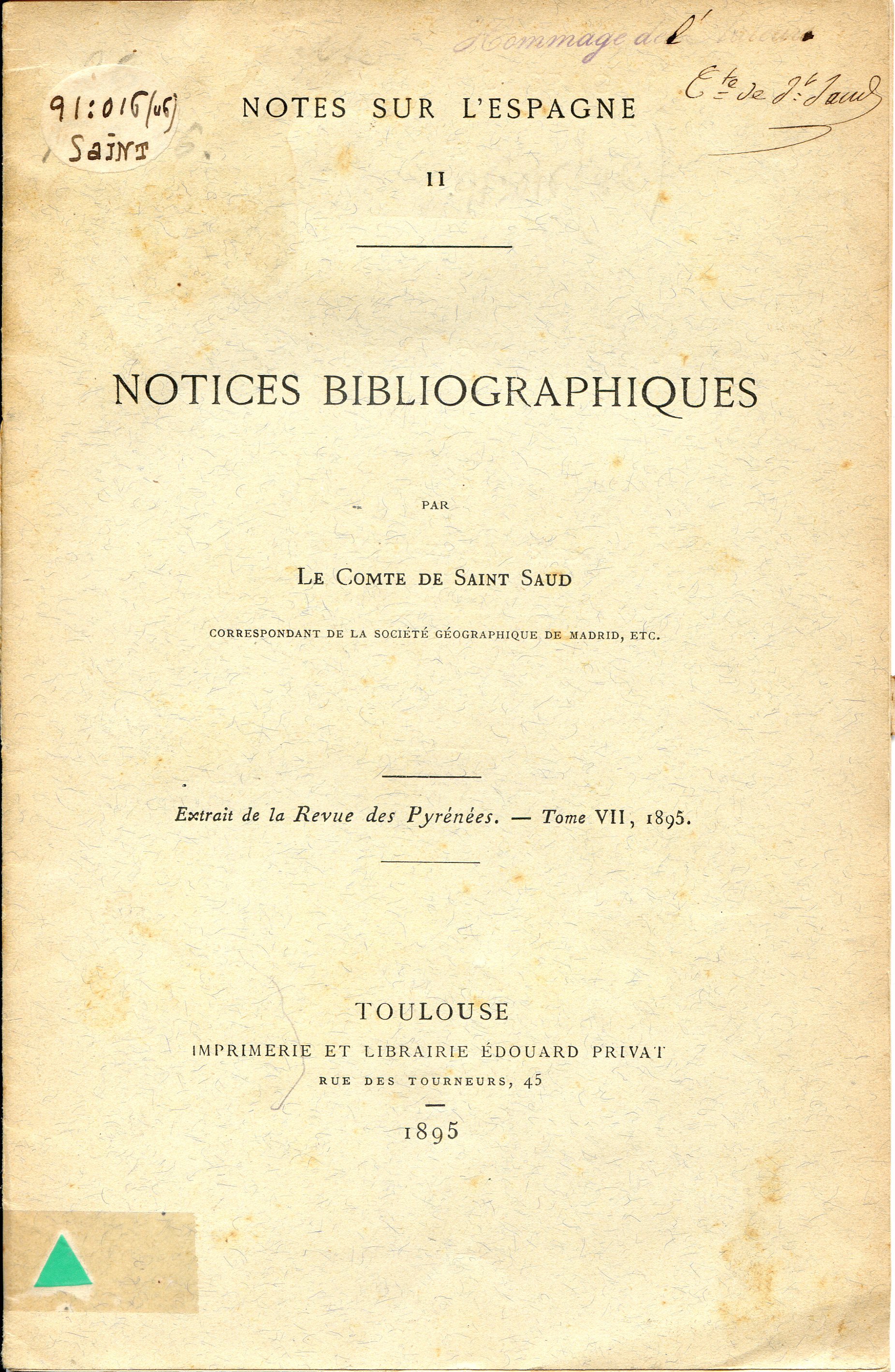 Notices Bibliographiques - Portada