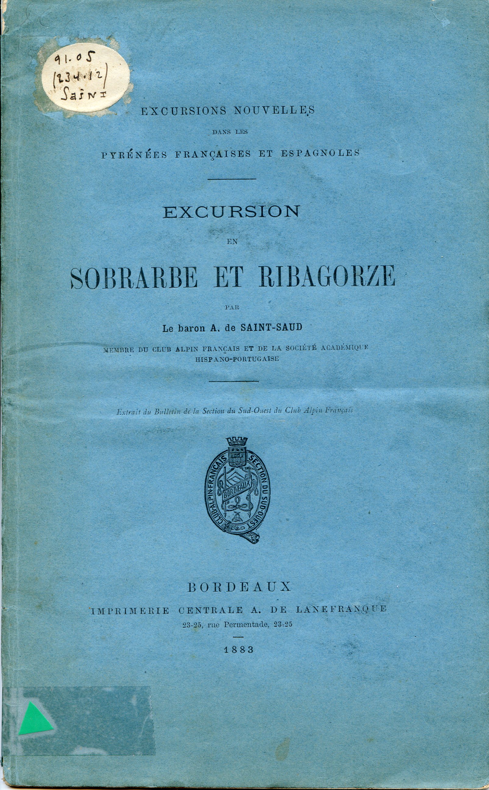 Excursion en Sobrarbe et Ribagorze - Portada