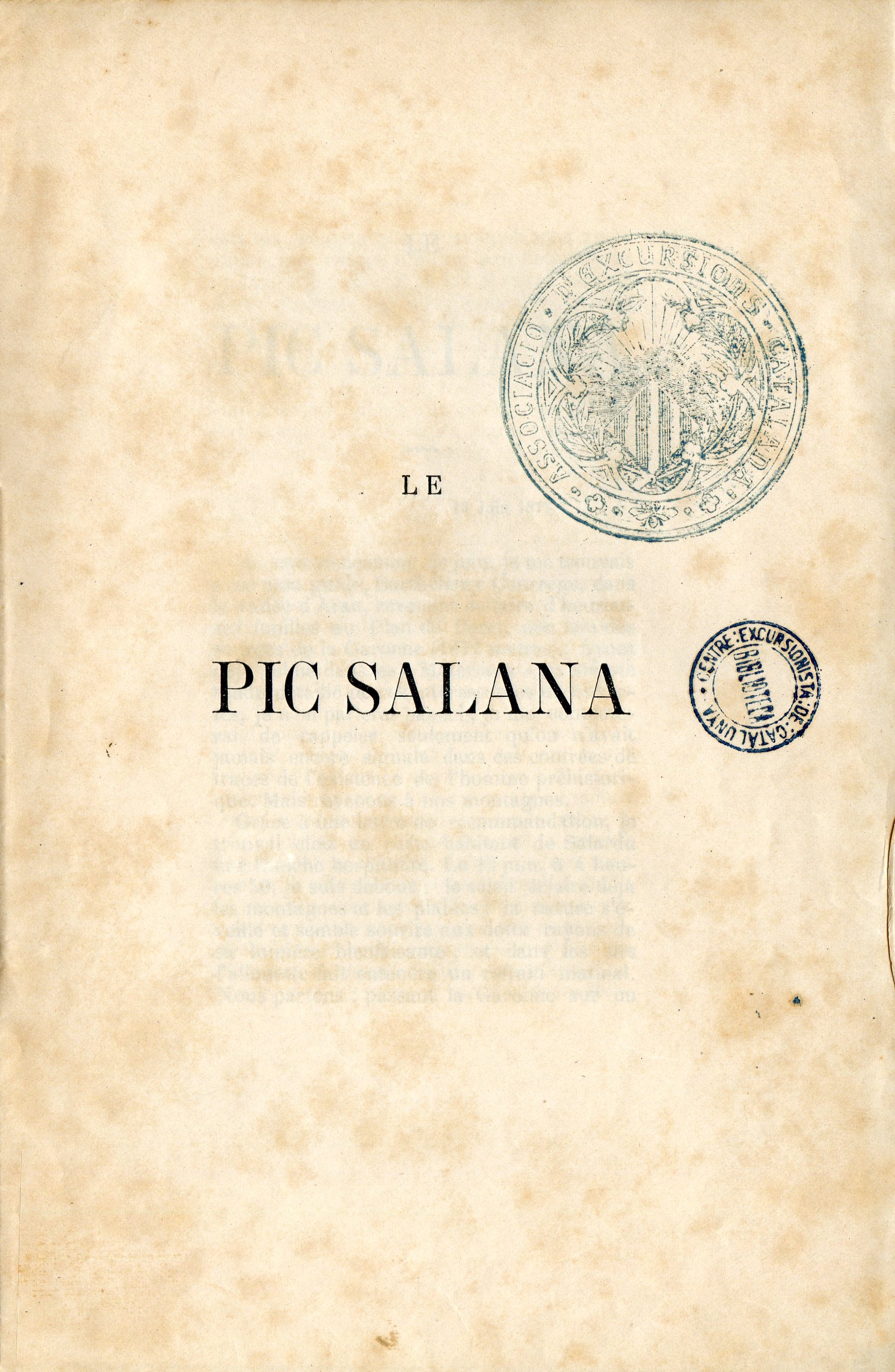 Pic Salana, Le - Portada