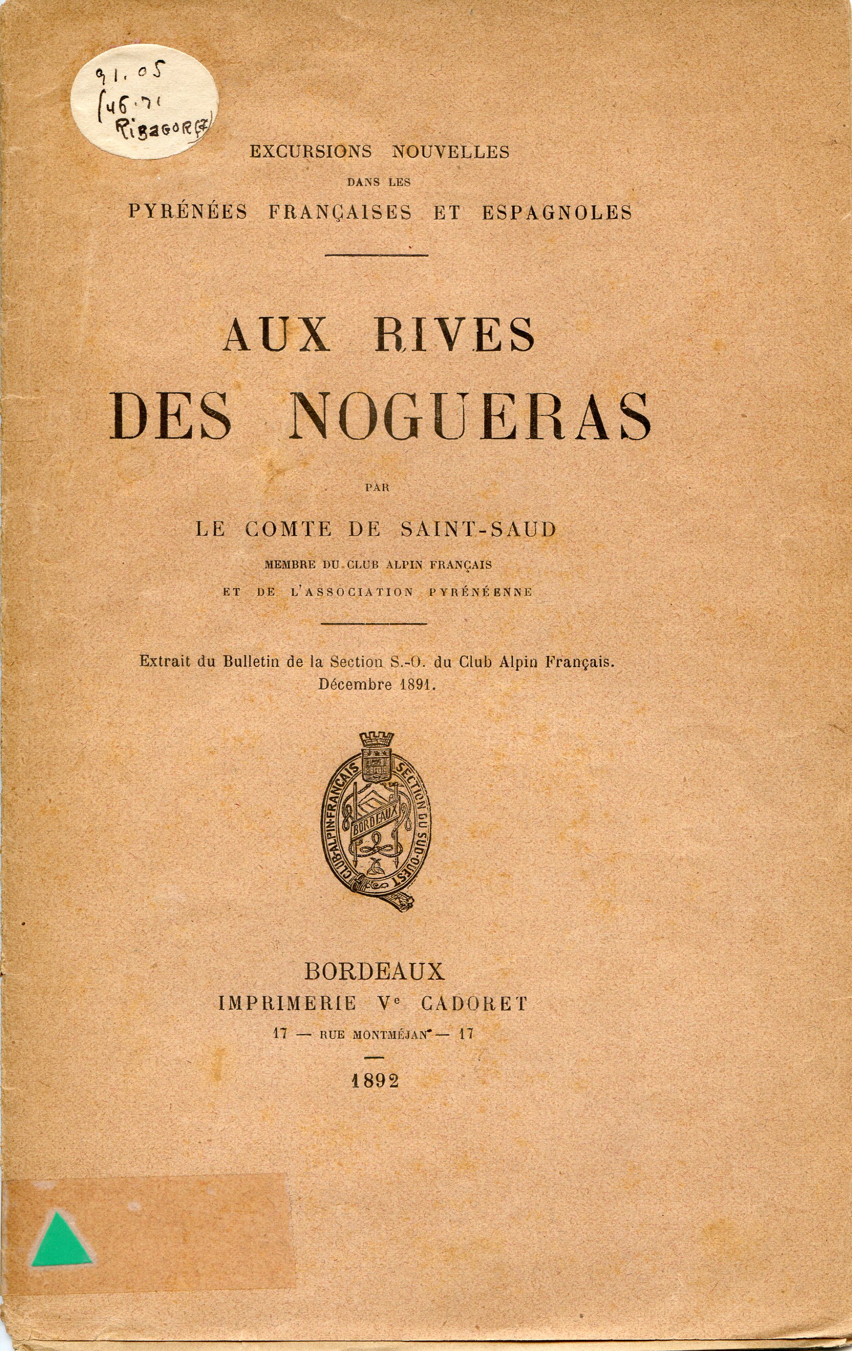 Aux rives des Nogueras - Portada
