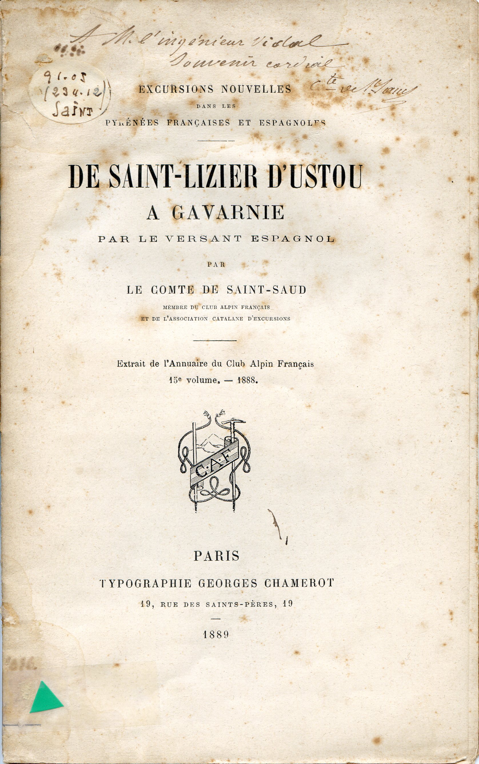De Saint-Lizier d'Ustou a Gavarnie par le versant espagnol - Portada