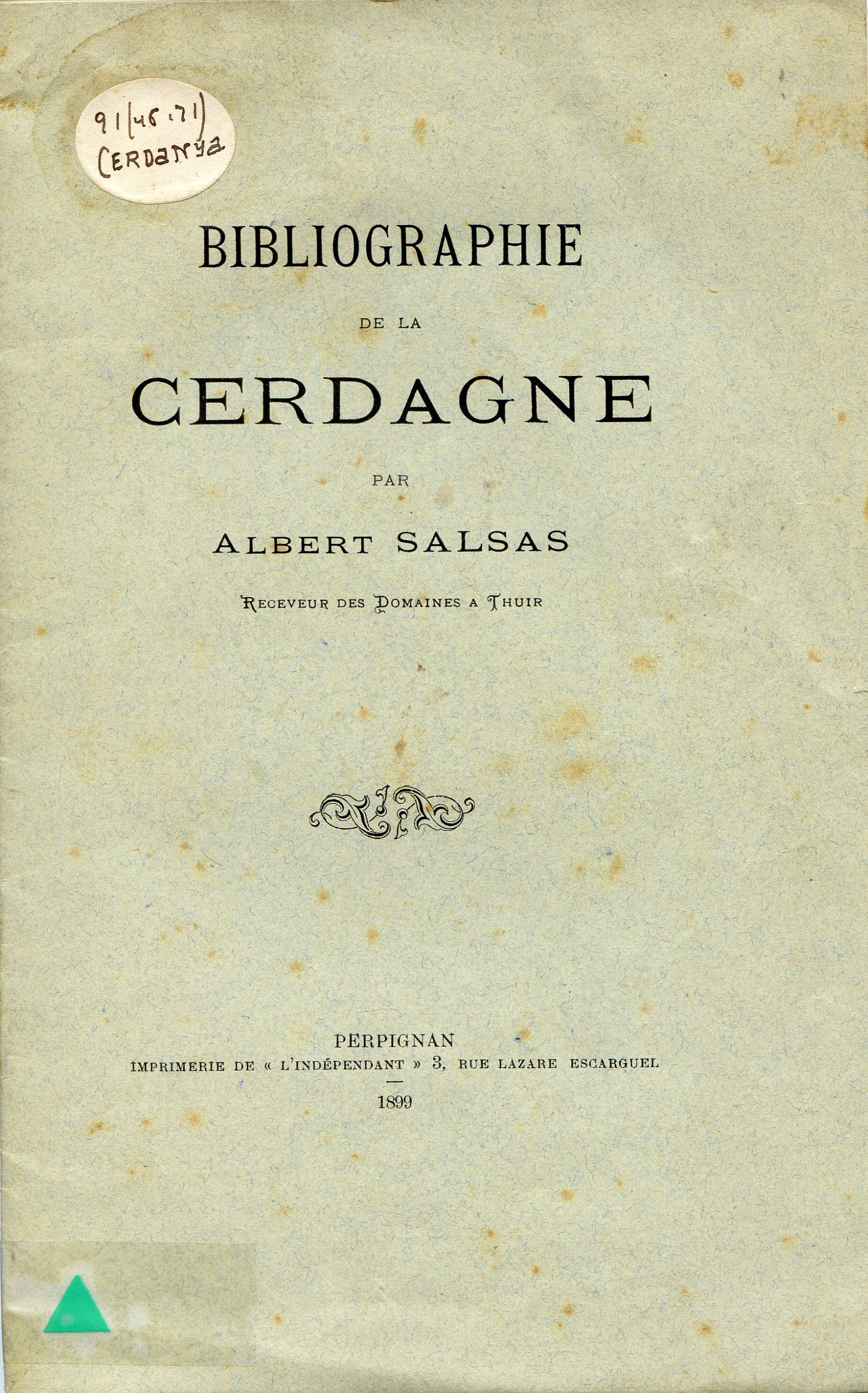 Bibliographie de la Cerdagne - Portada