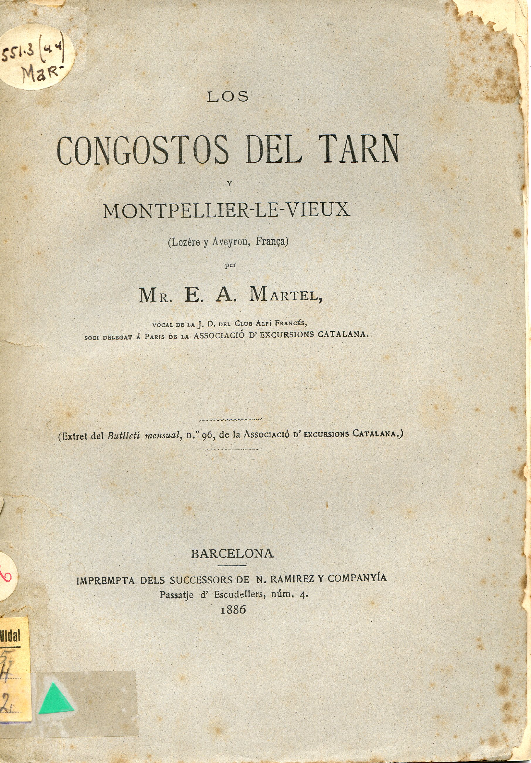 Congostos del Tarn y Montpellier-le-vieux (Lozère y Aveyron, França) - Portada