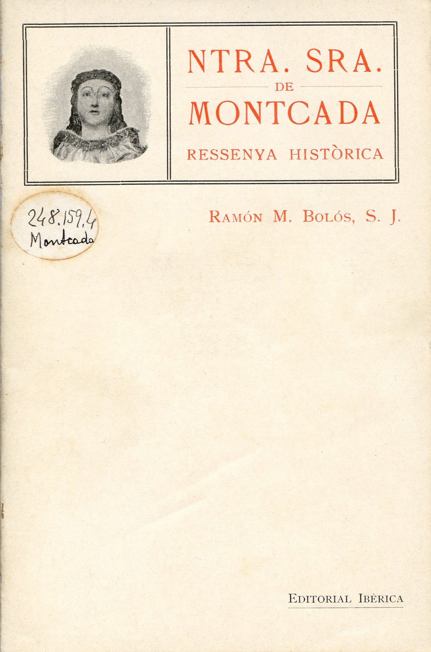 Nostra Senyora de Montcada (Ressenya Històrica) - Portada