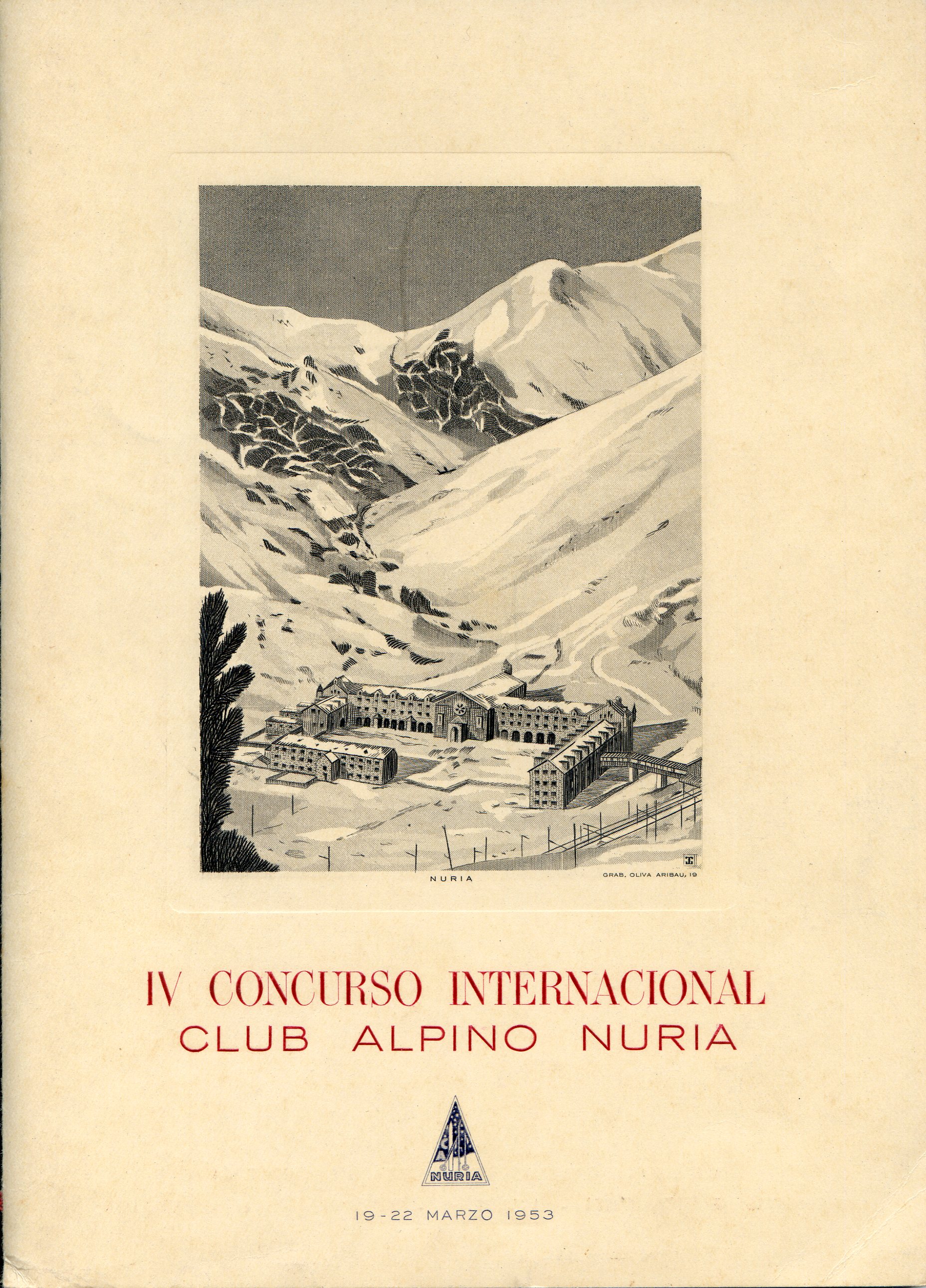 IV Concurso Internacional del Club Alpino Nuria : (Copa Ciudad de Barcelona) : 19-22 marzo 1953 - Portada