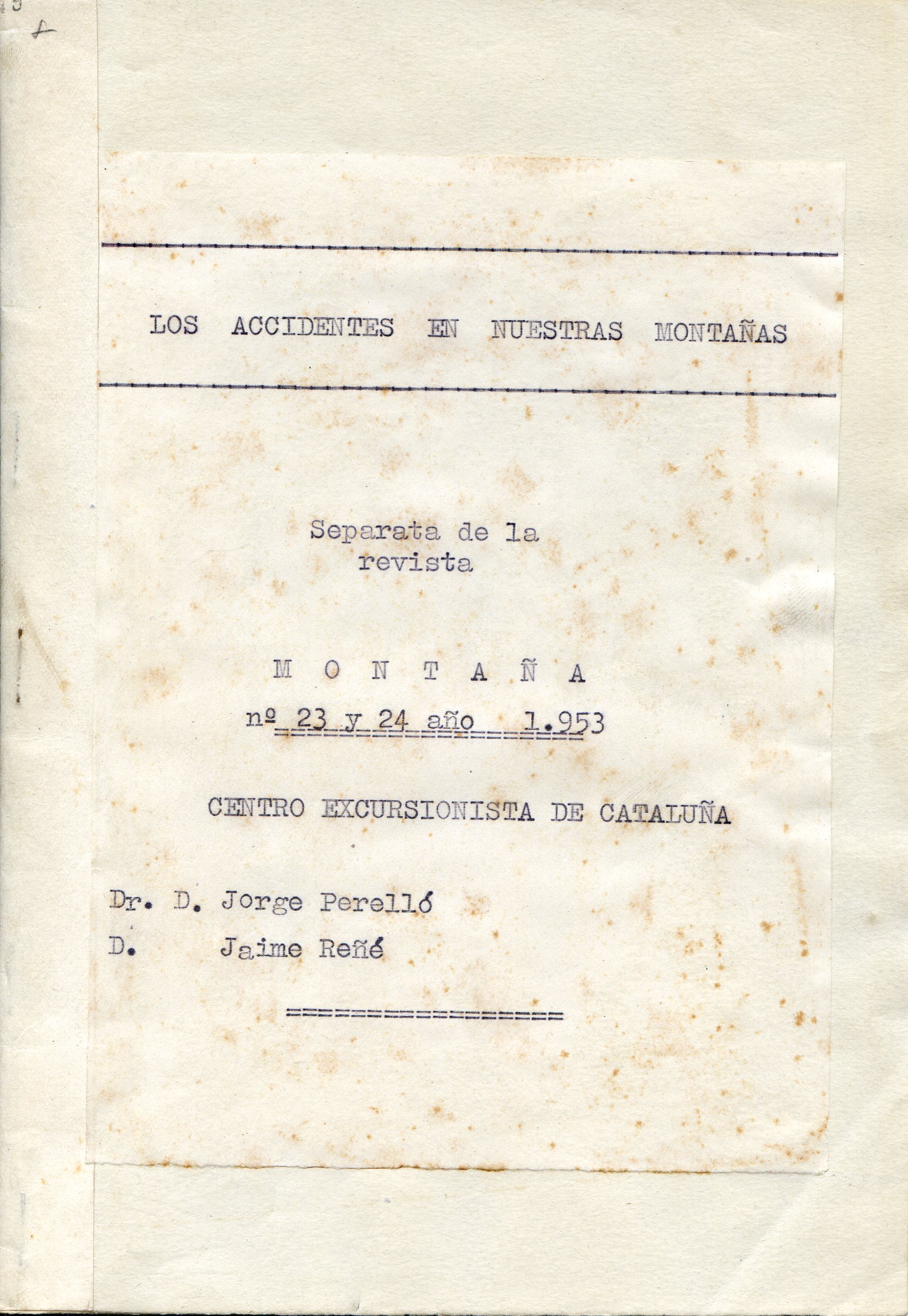 accidentes en nuestras montañas, Los - Portada