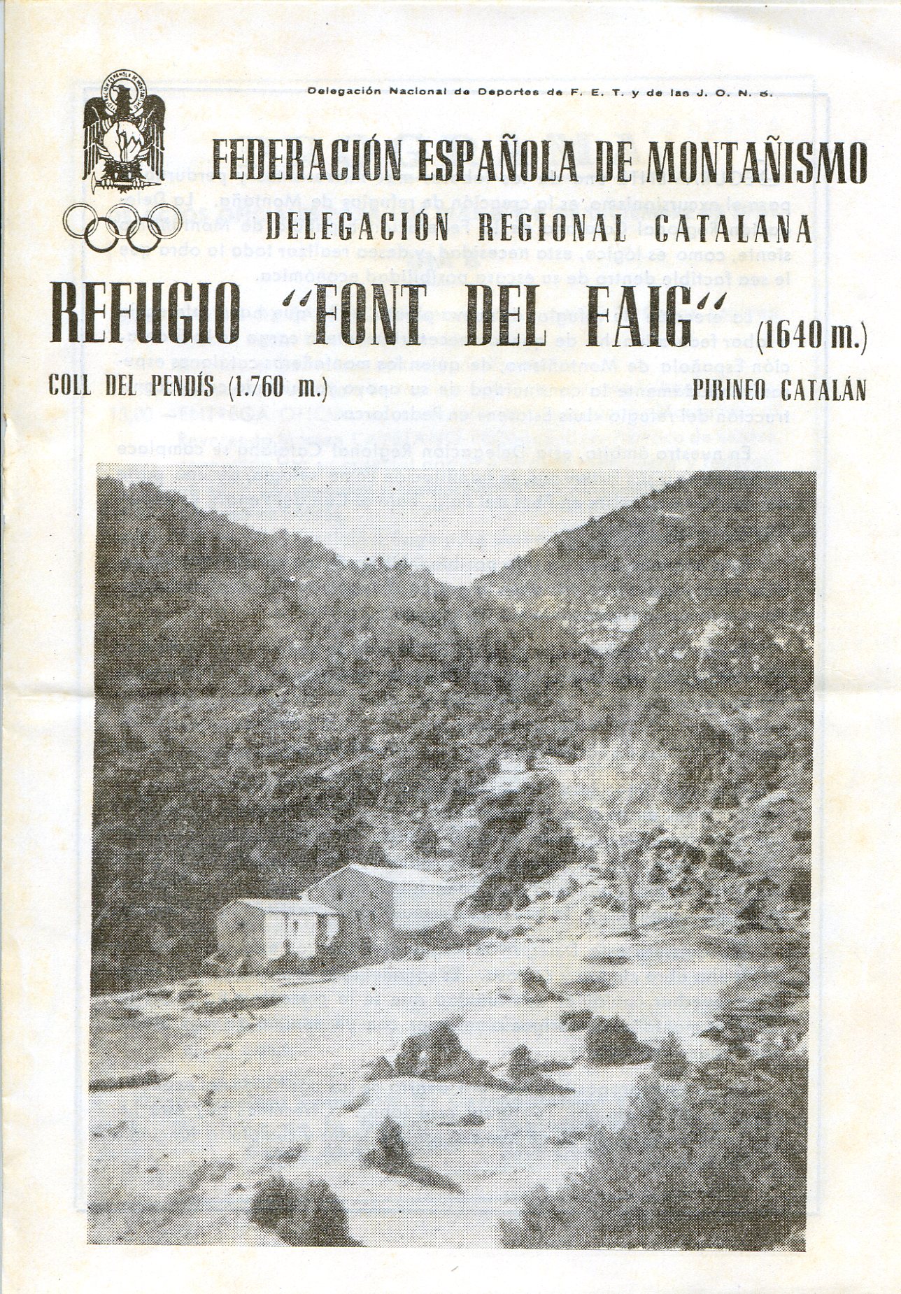 Refugio "Font del Faig" (1640 m.) : Coll del Pendís (1760 m.) Pirineo Catalán - Portada