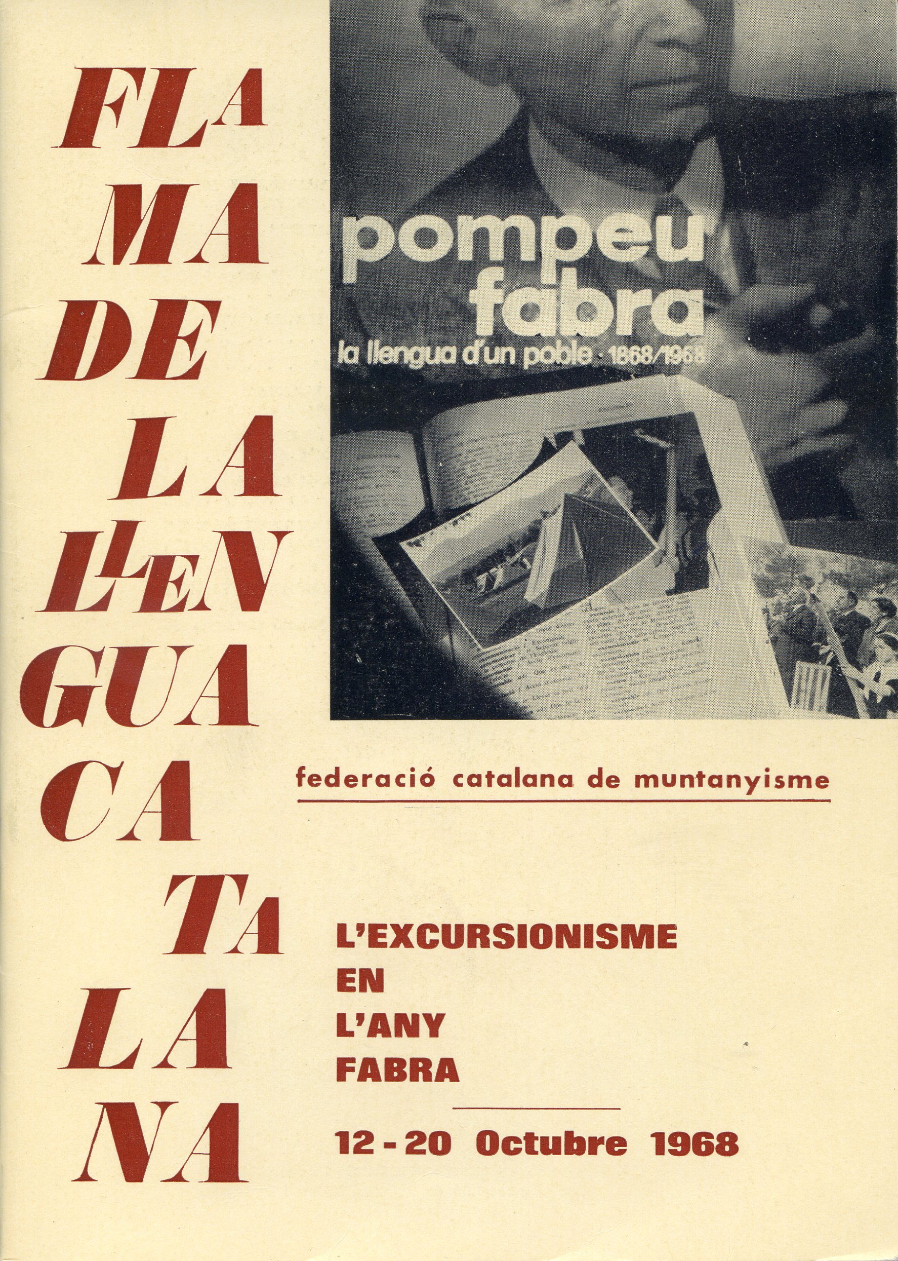 excursionisme en l'any Fabra, L' : Flama de la llengua catalana : 12-20 Octubre 1968 - Portada