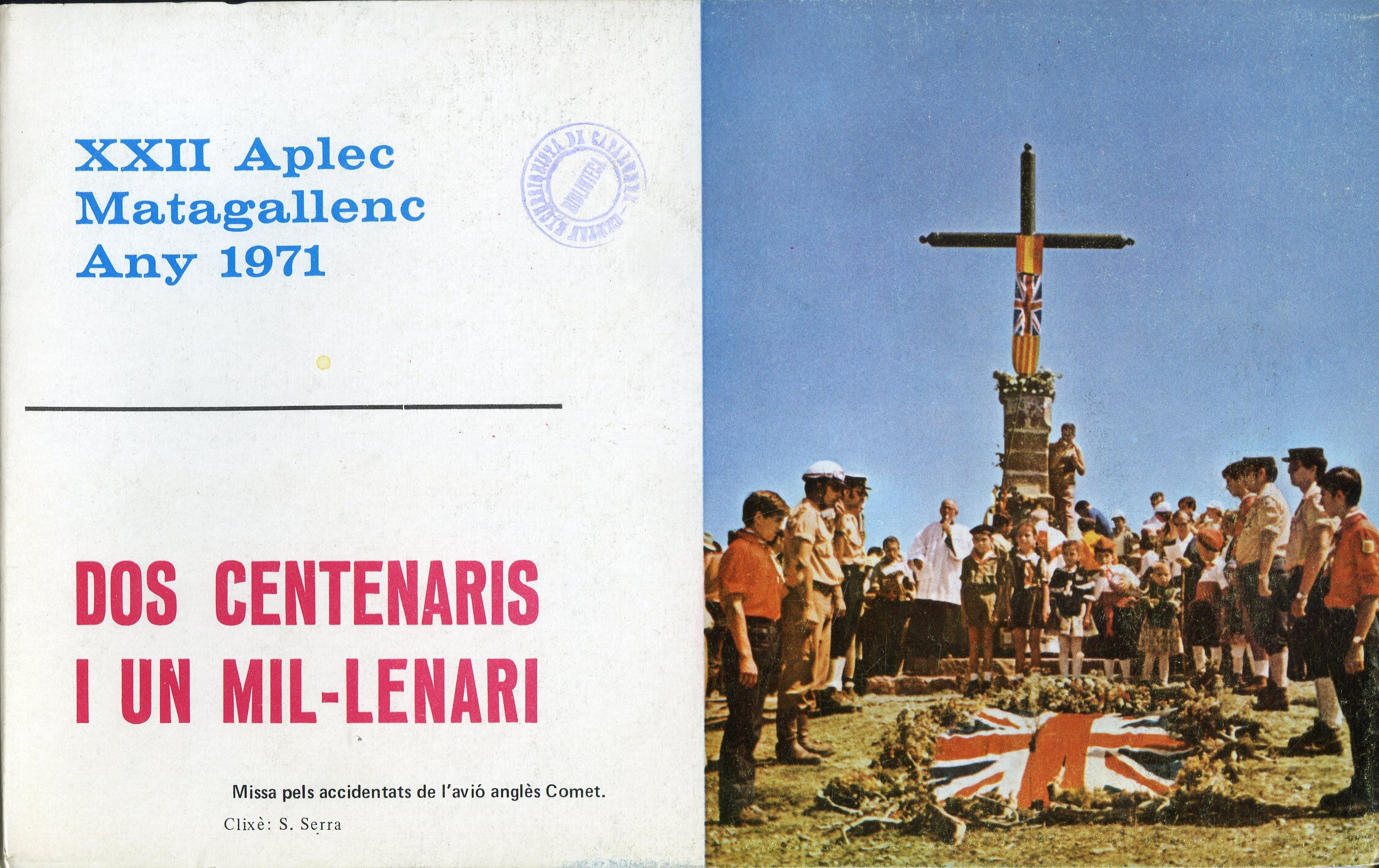 XXII Aplec Matagalls any 1971 : Dos centenaris i un mil·lenari - Portada