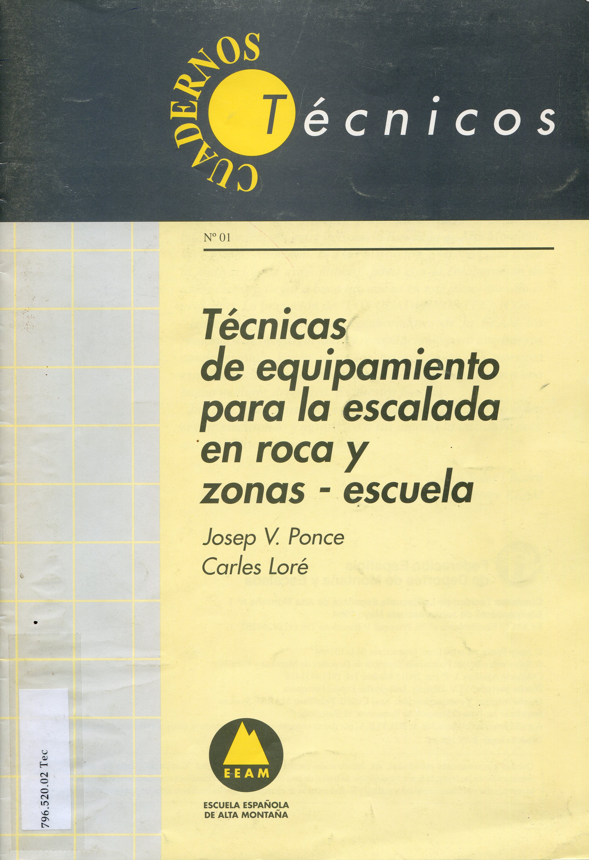 Técnicas de equipamiento para la escalada en roca y zonas - escuela - Portada