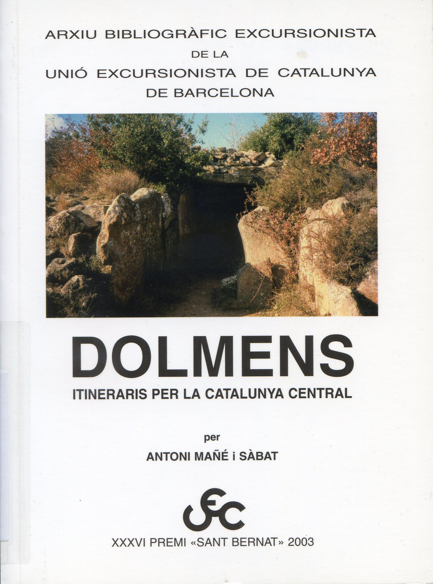 Dolmens : Itineraris per la Catalunya Central - Portada