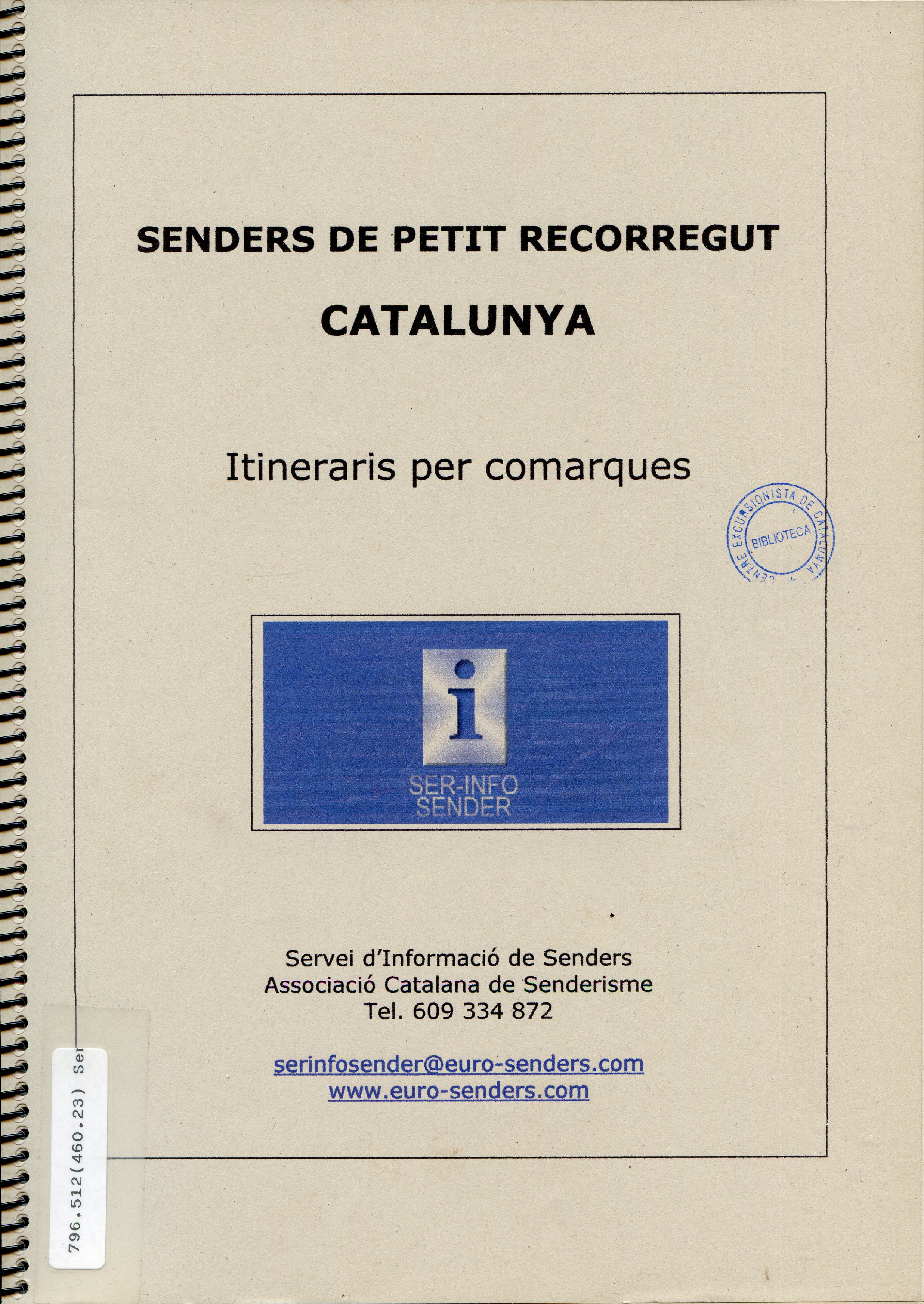 Senders de Petit Recorregut Catalunya : Itineraris per comarques - Portada