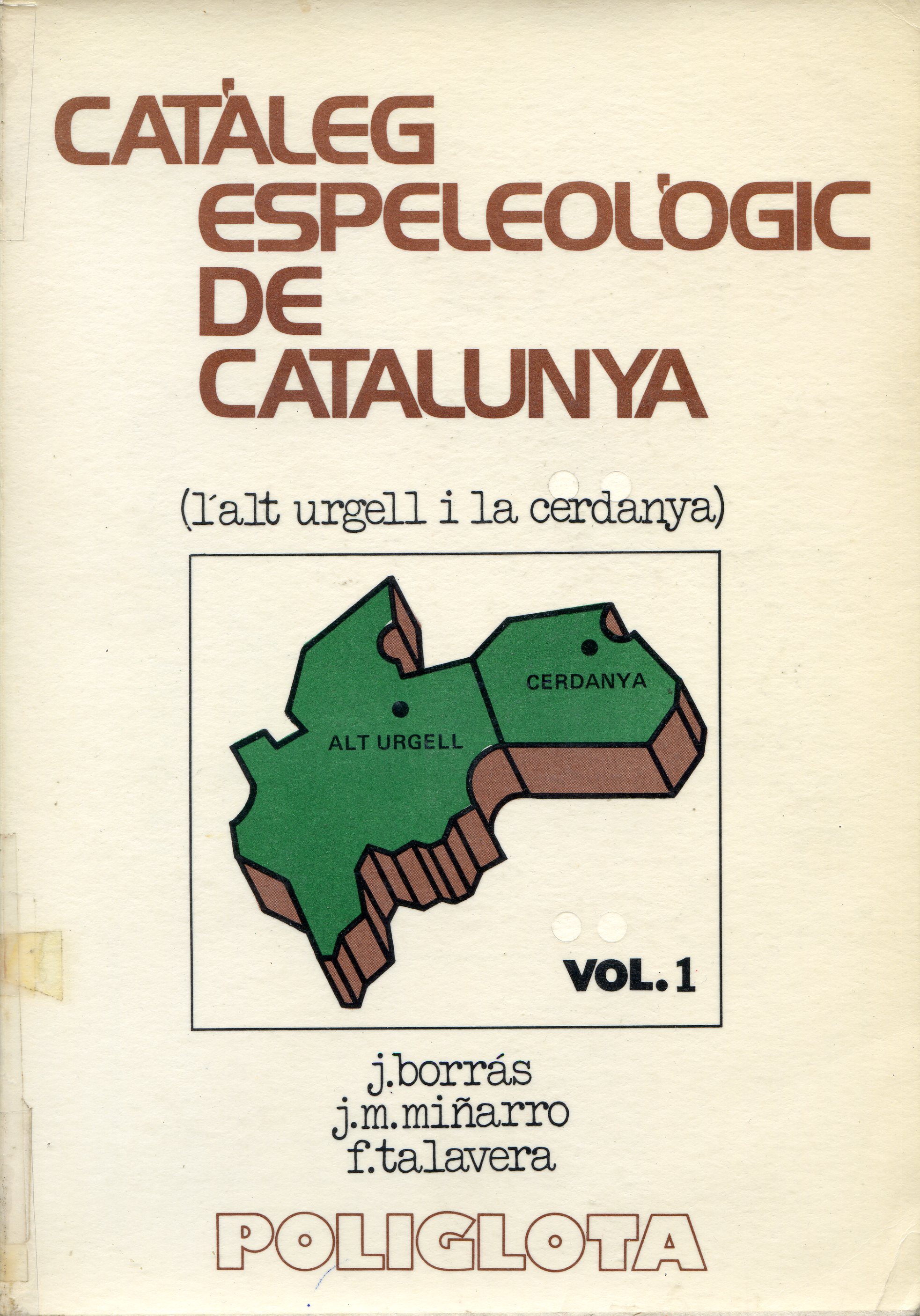 Catàleg espeleològic de Catalunya : (L'Alt Urgell i La Cerdanya) - Portada